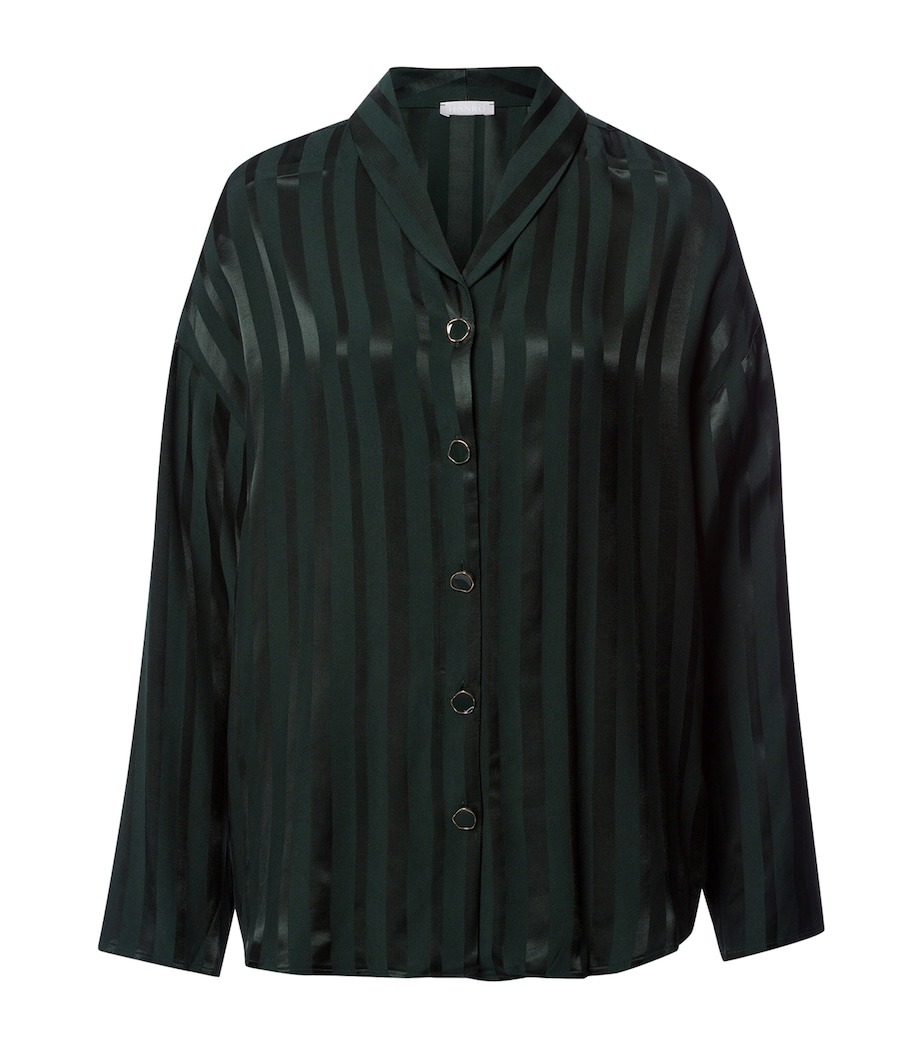 Stripe Indra Pyjama Shirt DARK MALACHITE Image 1