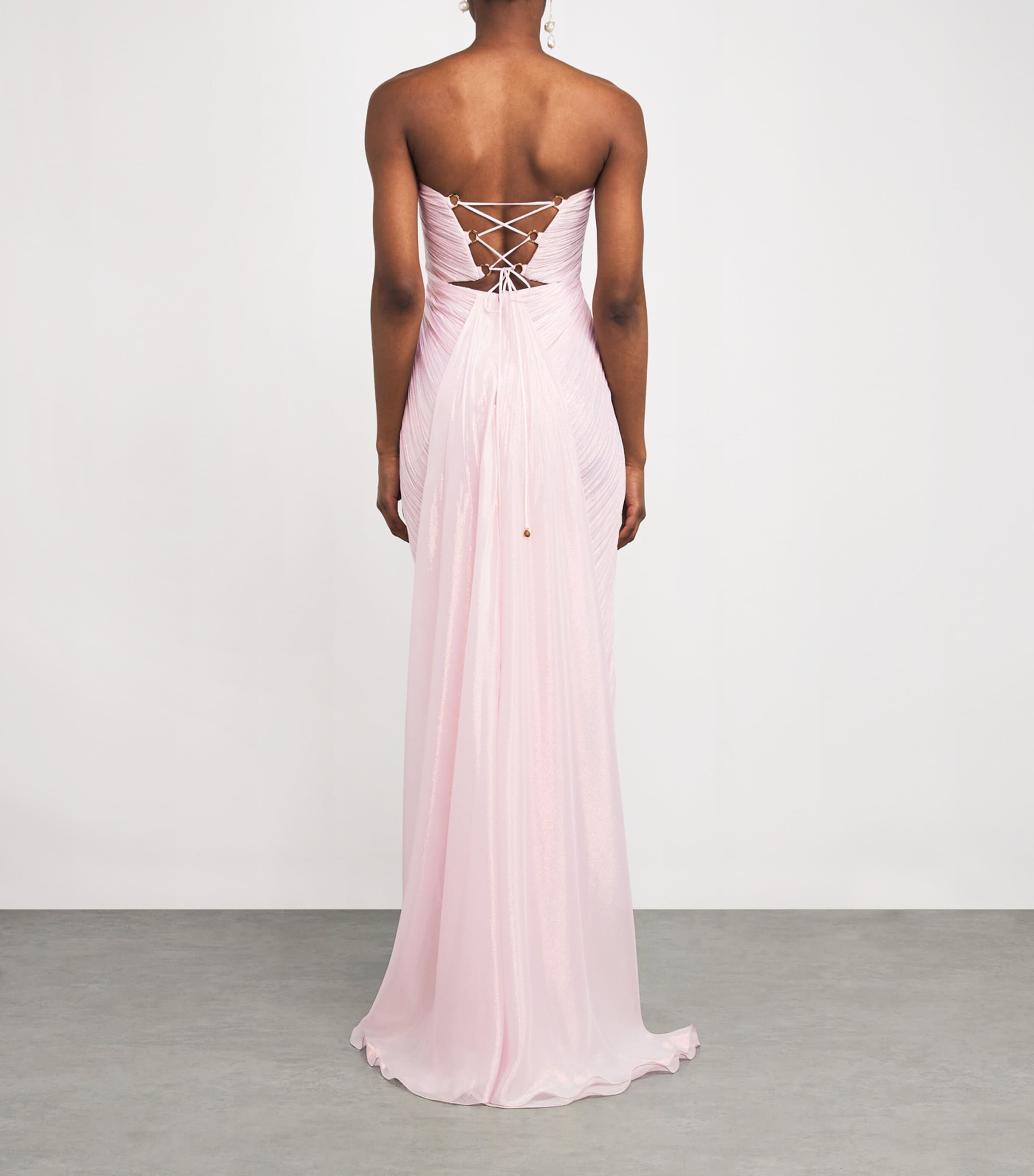 Maria Lucia Hohan Womens Silk-Blend Strapless Meilien Gown Rosa Image 3