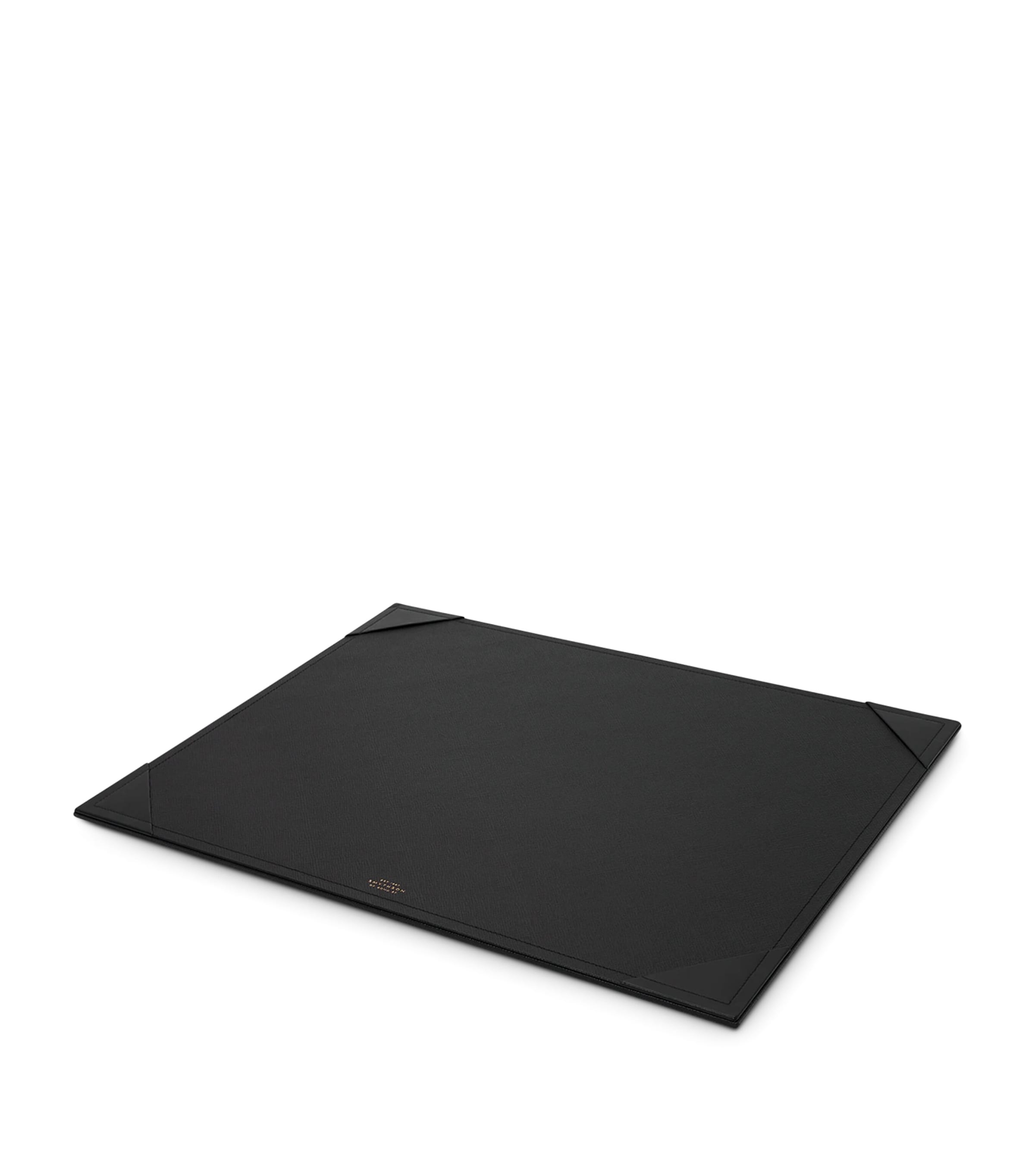 Smythson Large Leather Desk Mat Black Image 2