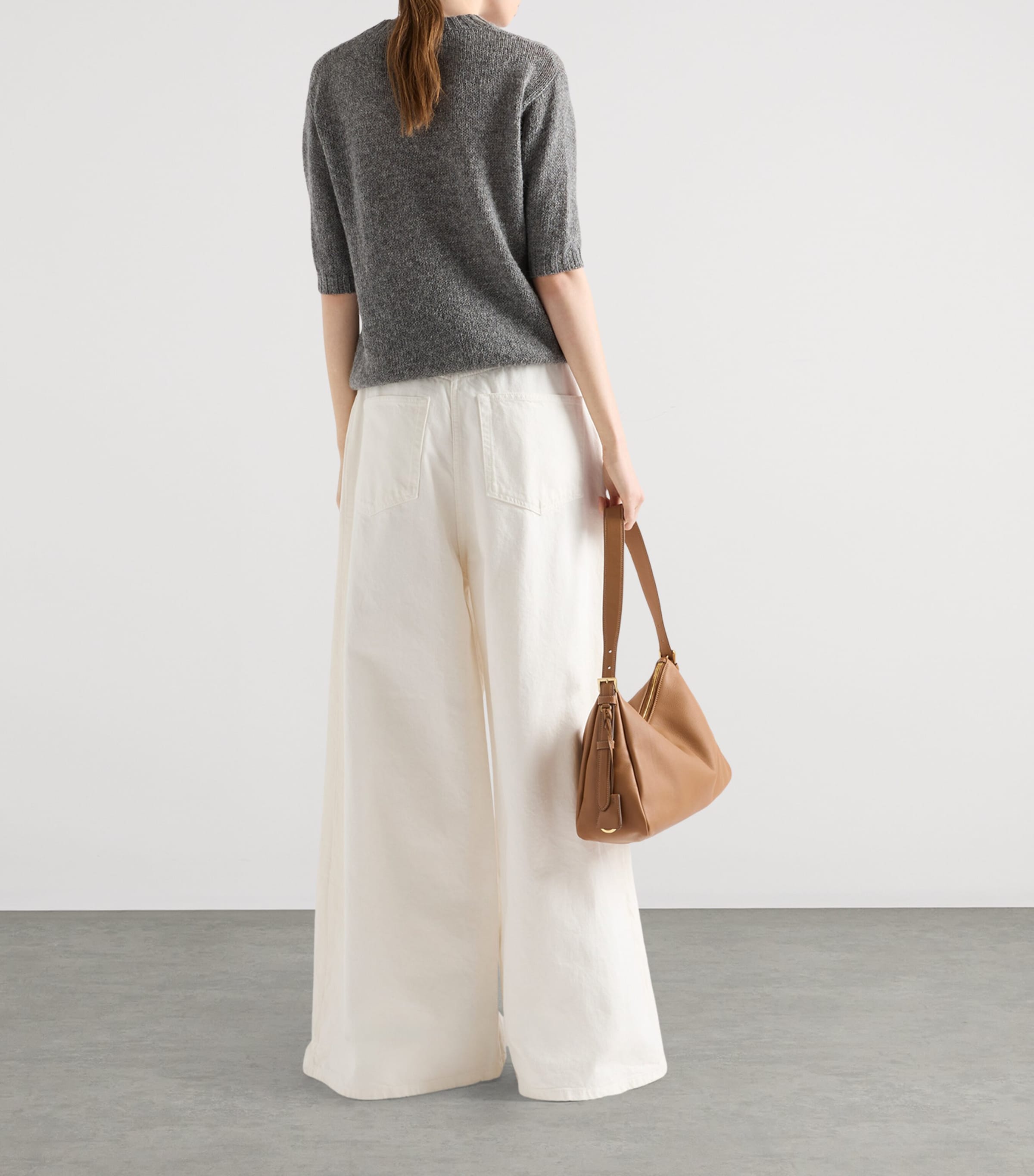 パンツ Prada Sand Cotton Wide-Leg Pant Prada Palazzo Jeans | Harrods UK