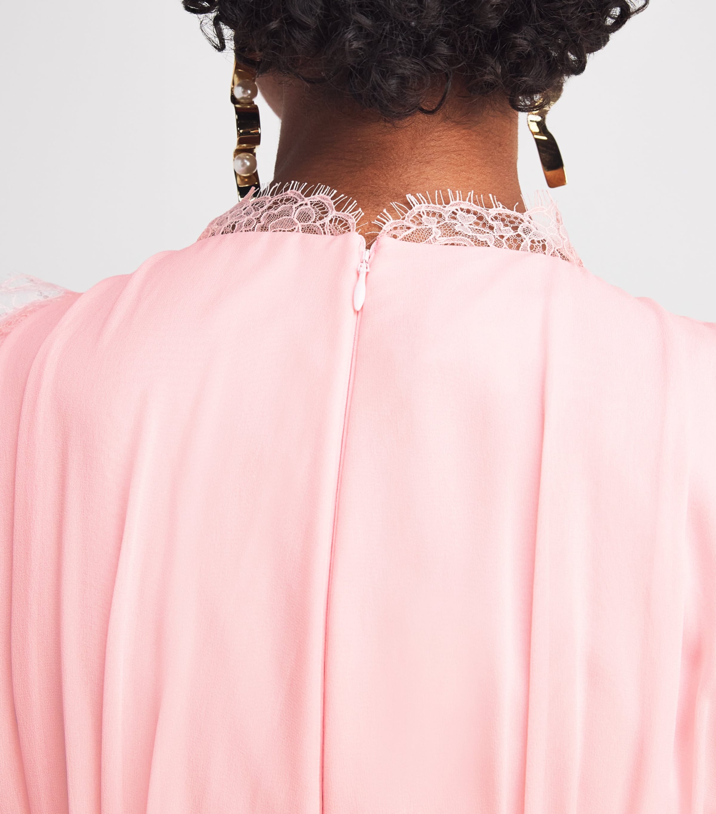 Silk Lace-Trim Maxi Dress 4504 QUARTZ ROSE Image 6