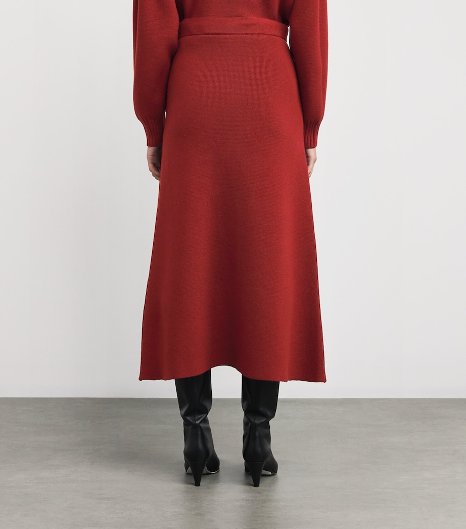 Cashmere A-Line Skirt SG4463 OXBLOOD Image 4