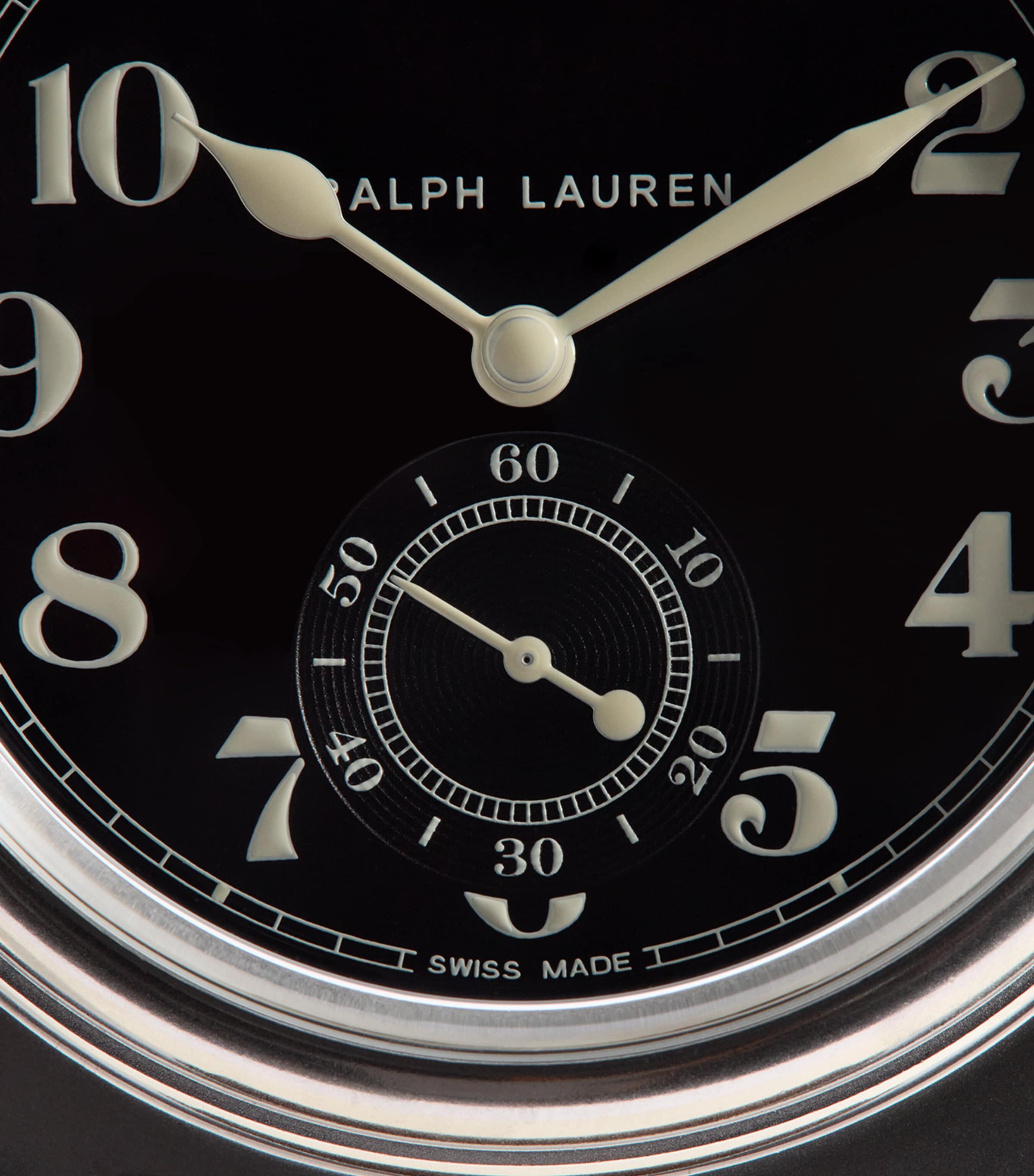 Polo Ralph Lauren Vintage 67 Watch 40mm Black Dial W/subdial Image 4