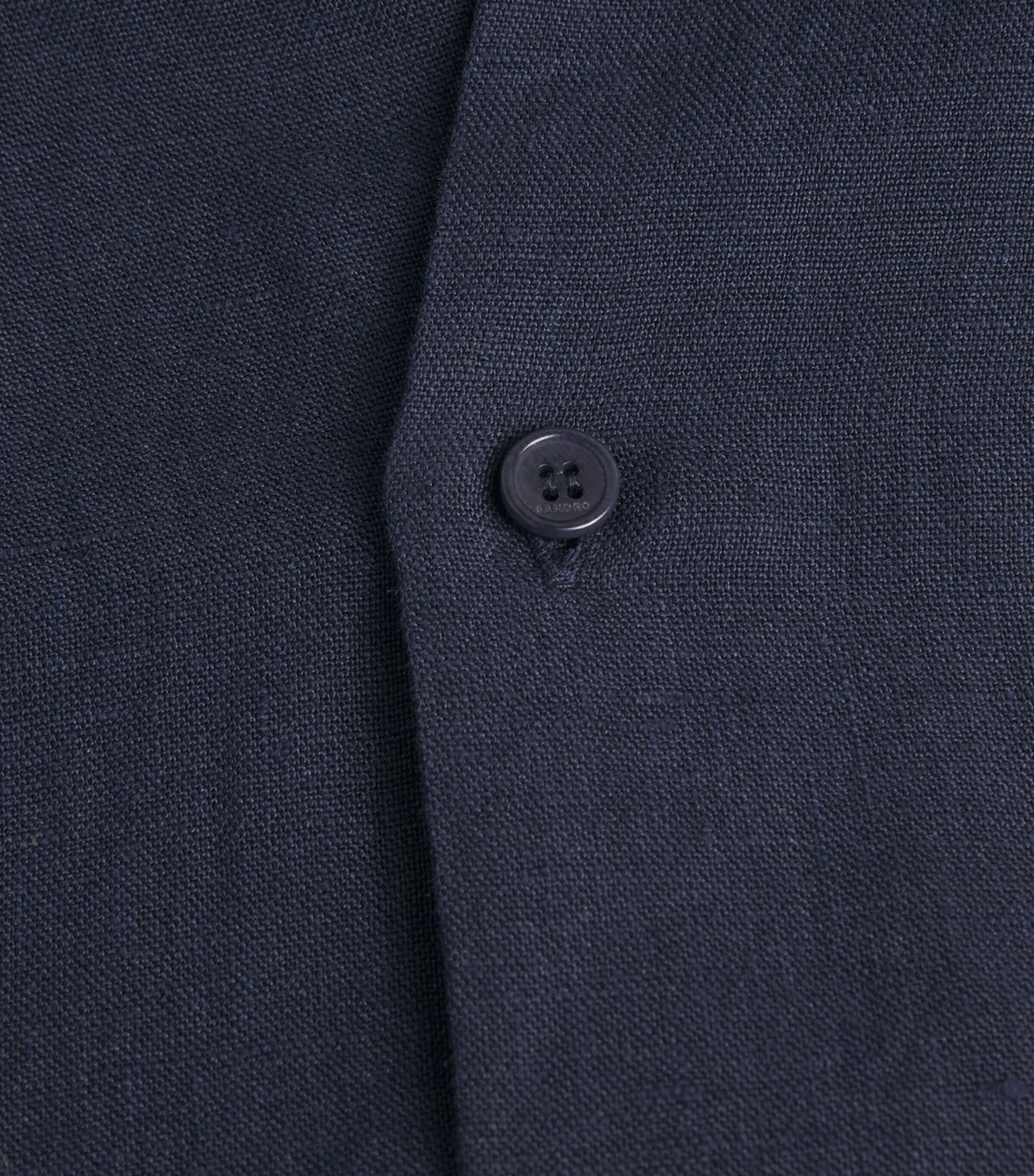 Sandro Paris Mens Linen Shirt Navy Blue Image 6