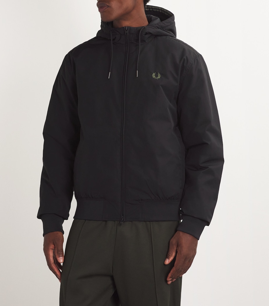 Fred Perry Mens Hooded Brentham Jacket Black Image 3