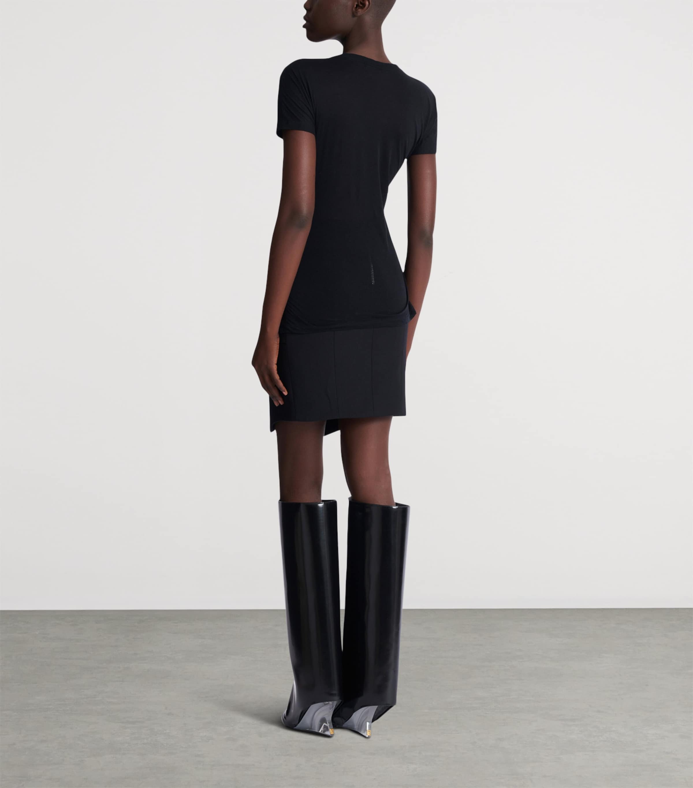 Cotton Draped T-Shirt 0PA NOIR Image 6