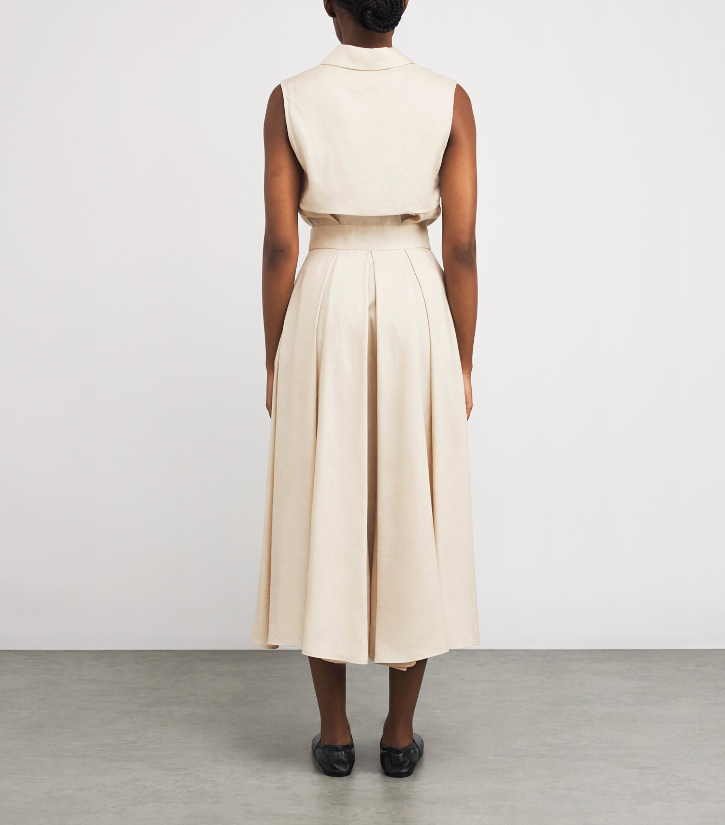 Colombo Womens Linen-Silk Midi Dress Image 3
