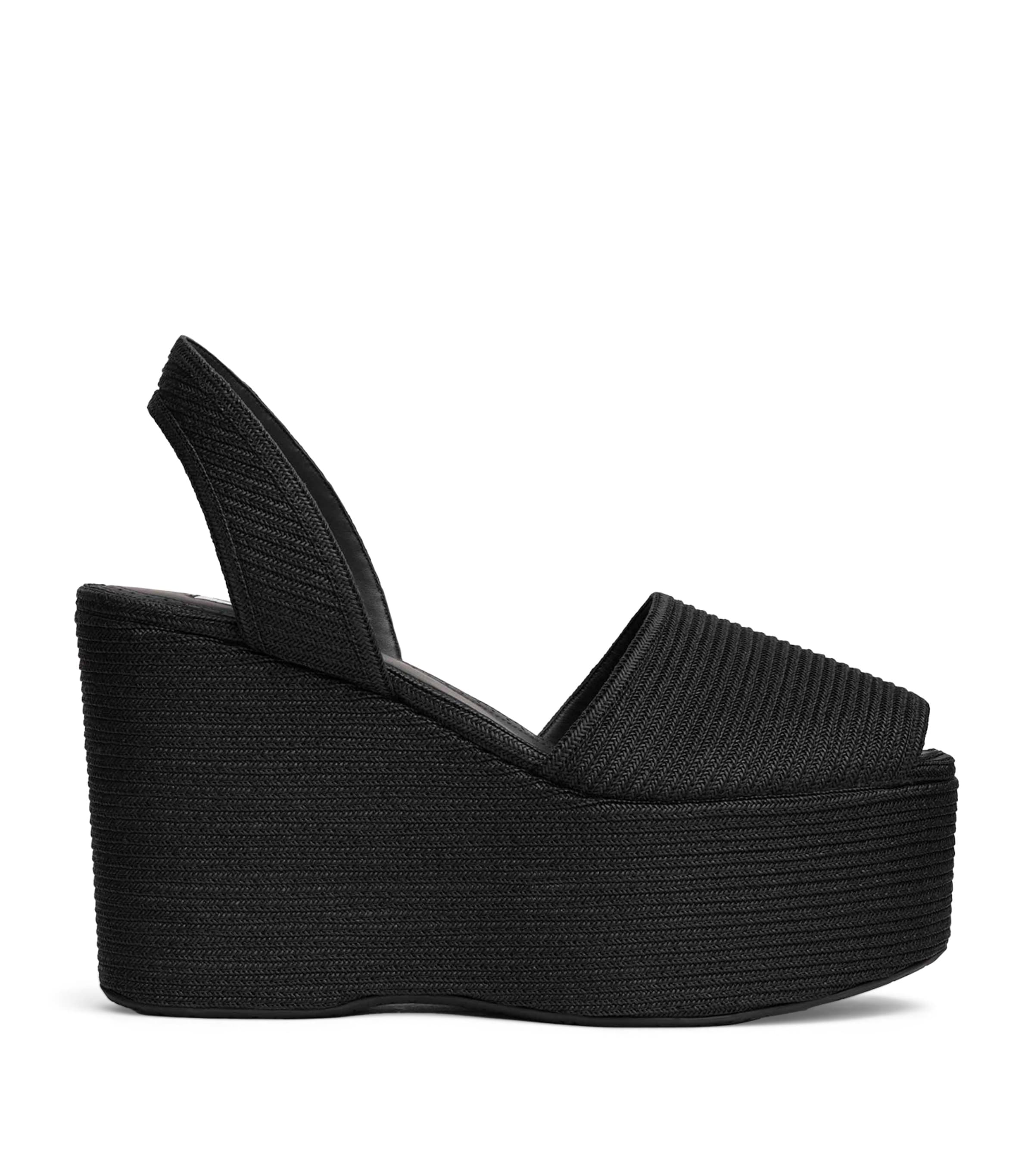 Alaïa Straw Wedge Sandals 110