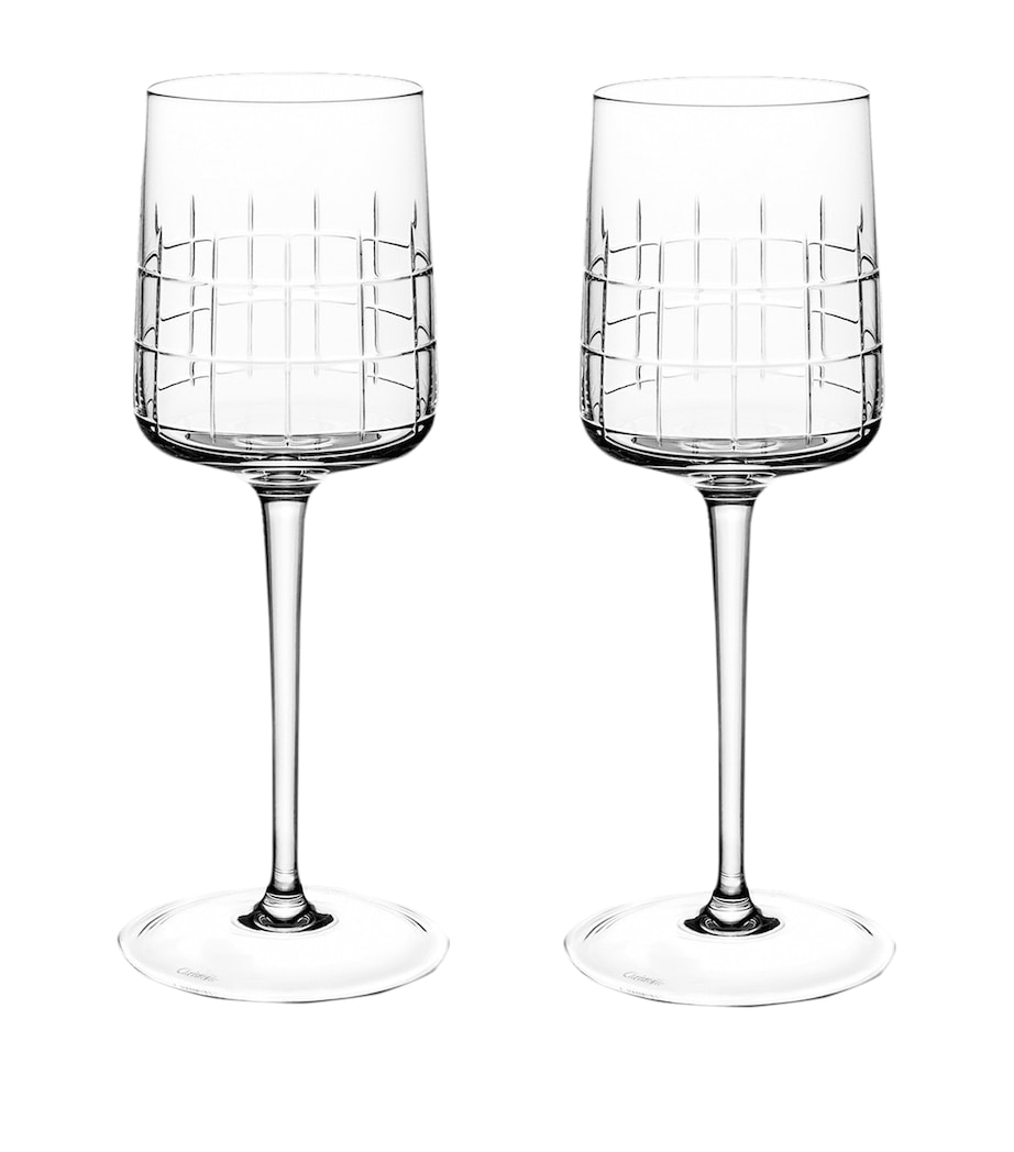 Set of 2 Crystal Red Wine Glasses (190ml) SILVER Image 1