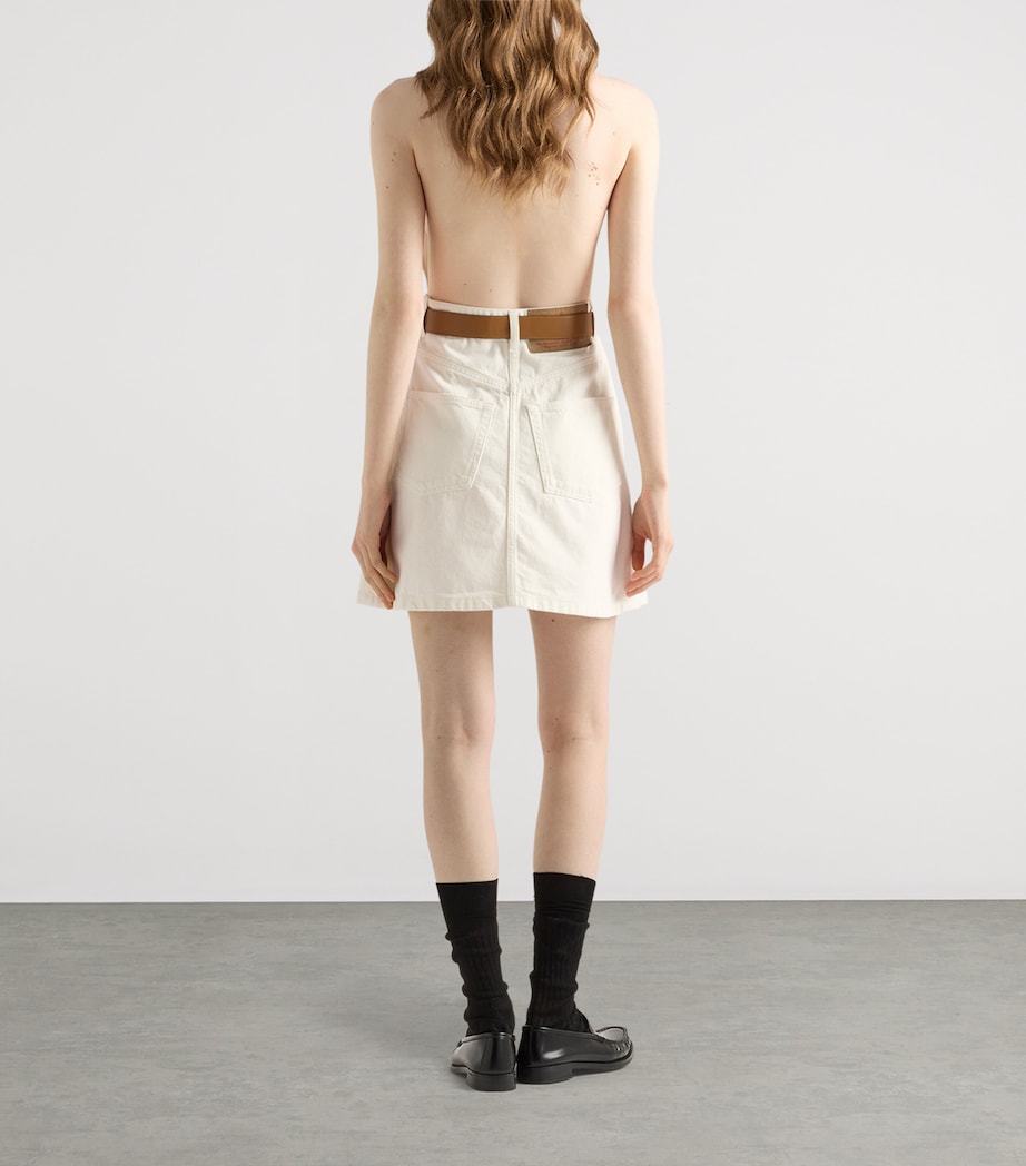 Denim Halterneck Mini Dress F01CD Image 5