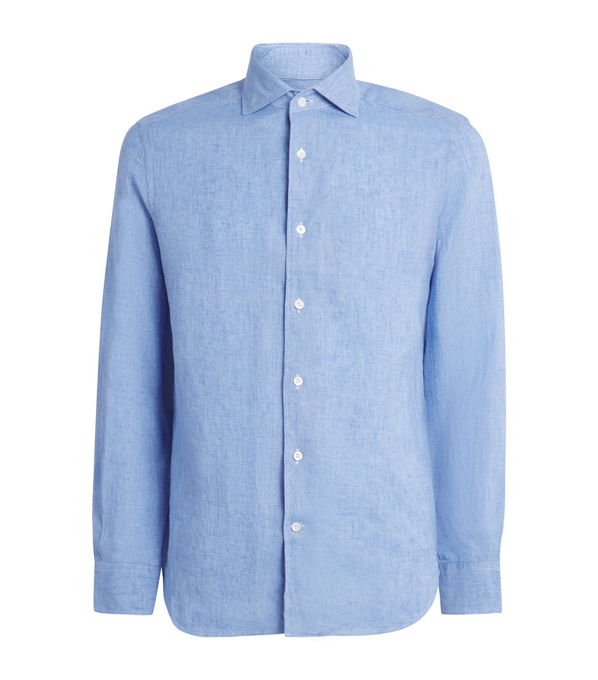 Linen Shirt 007 DRK CERUOLE BLUE Image 1