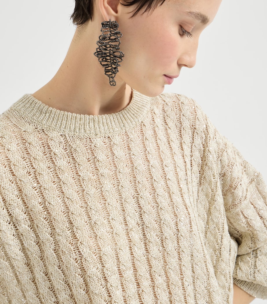 Linen-Blend Sparkling Sweater C8925 Image 2