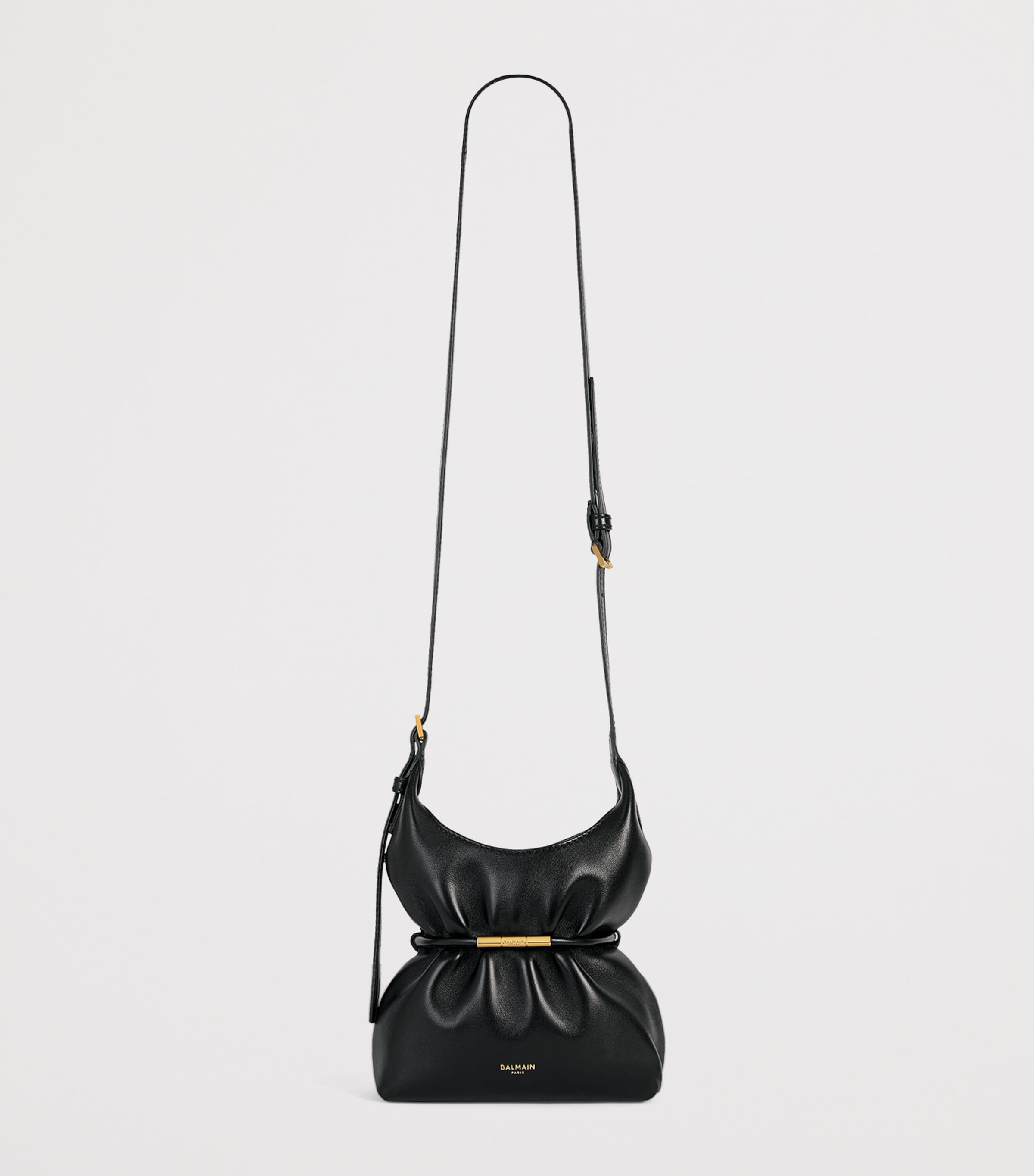 Balmain Mini Leather Sphynx  Shoulder Bag Noir Image 7