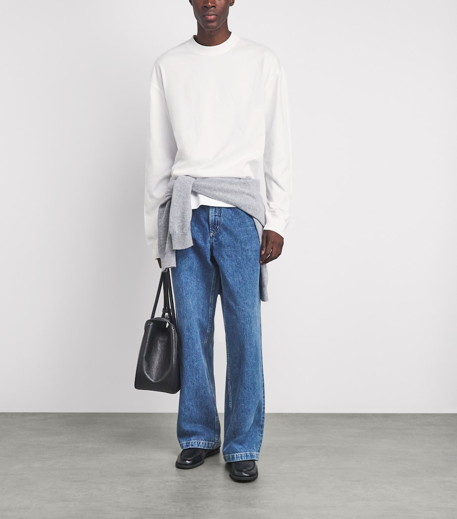 AGOLDE Mens Cotton Asha Long-Sleeve T-Shirt White Image 2