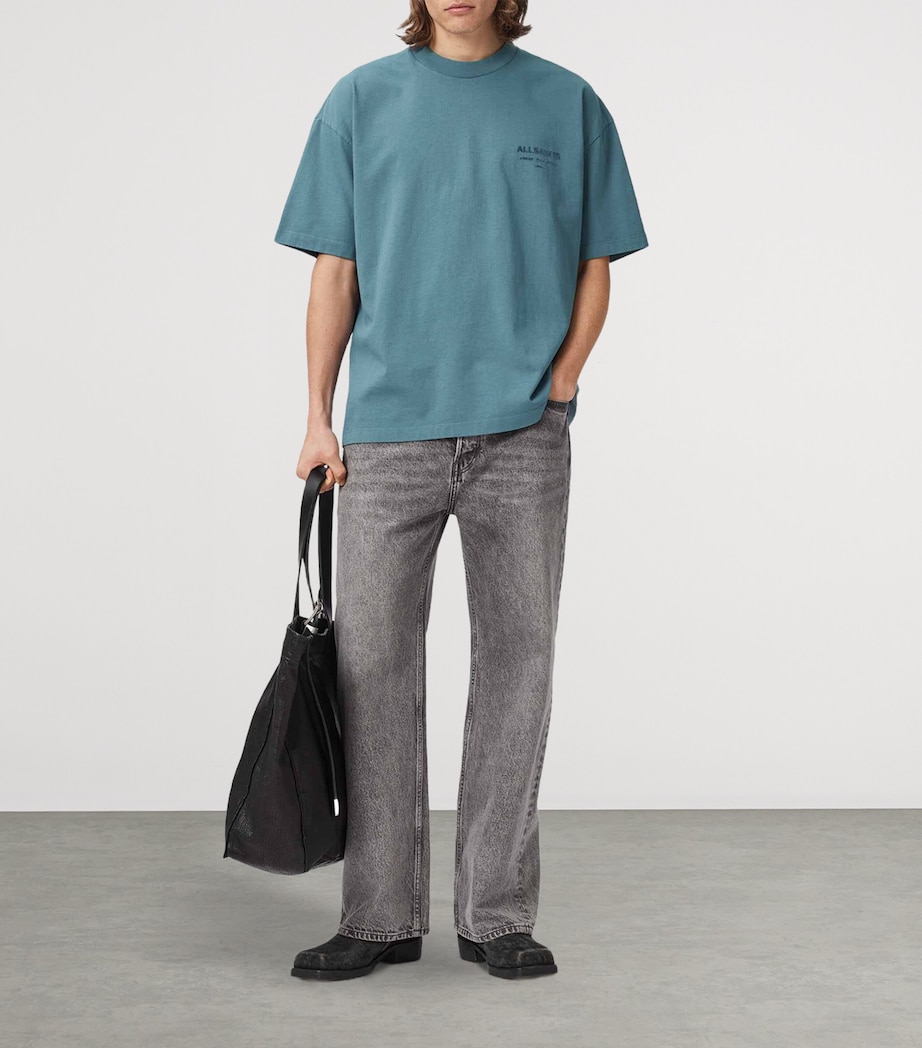 AllSaints Mens Organic Cotton Xander T-Shirt Lunar Blue Image 5