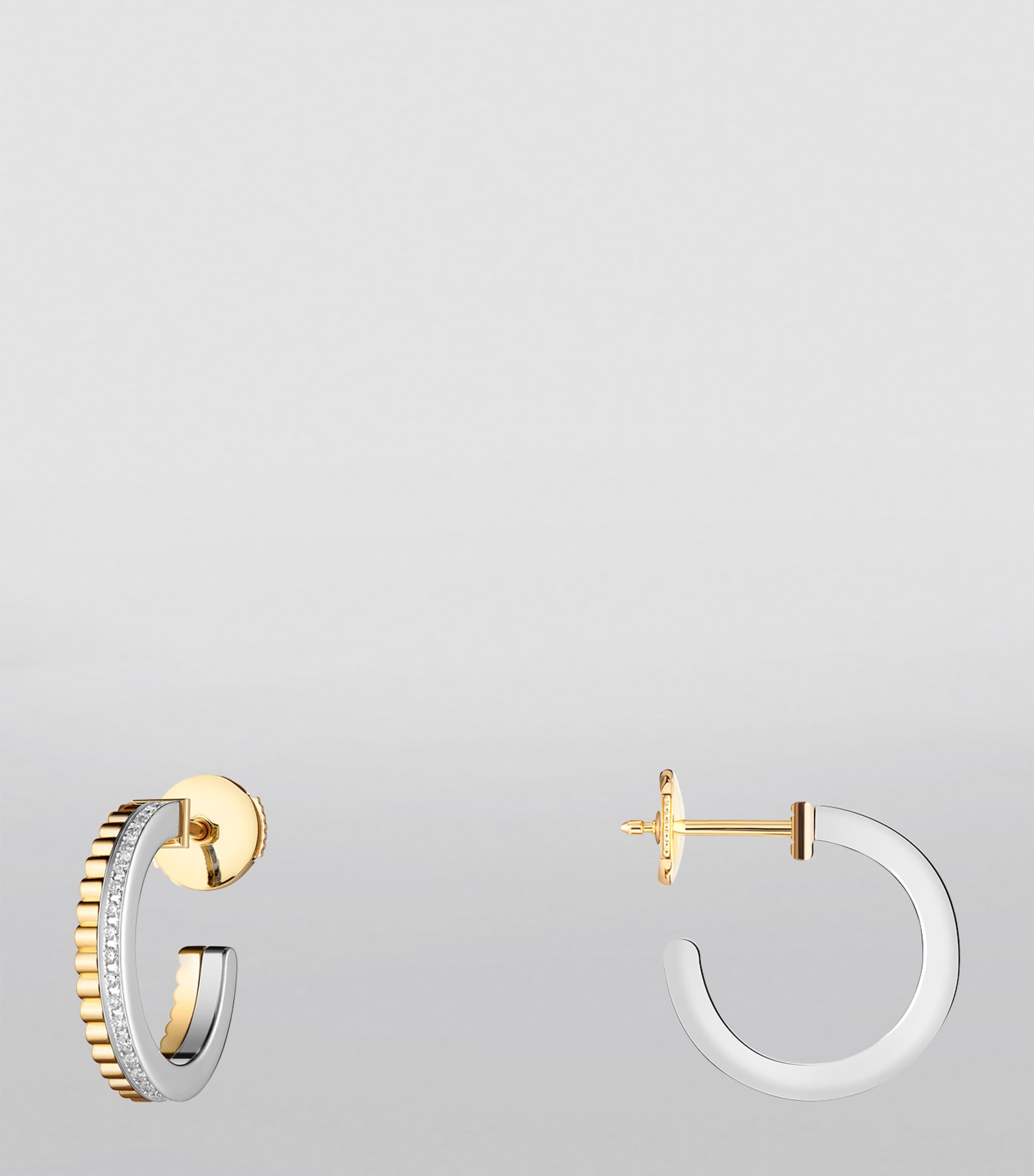 White Gold and Yellow Gold Quatre Radiant Edition Hoop Earrings YELLOW GOLD Image 3