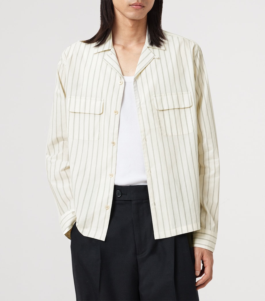 Organic Cotton Stripe Stanley Shirt SOAP WHITE Image 2