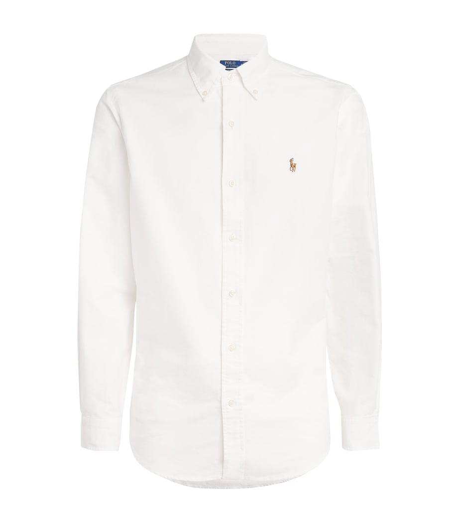 Custom Fit Polo Pony Oxford Shirt WHITE Image 1