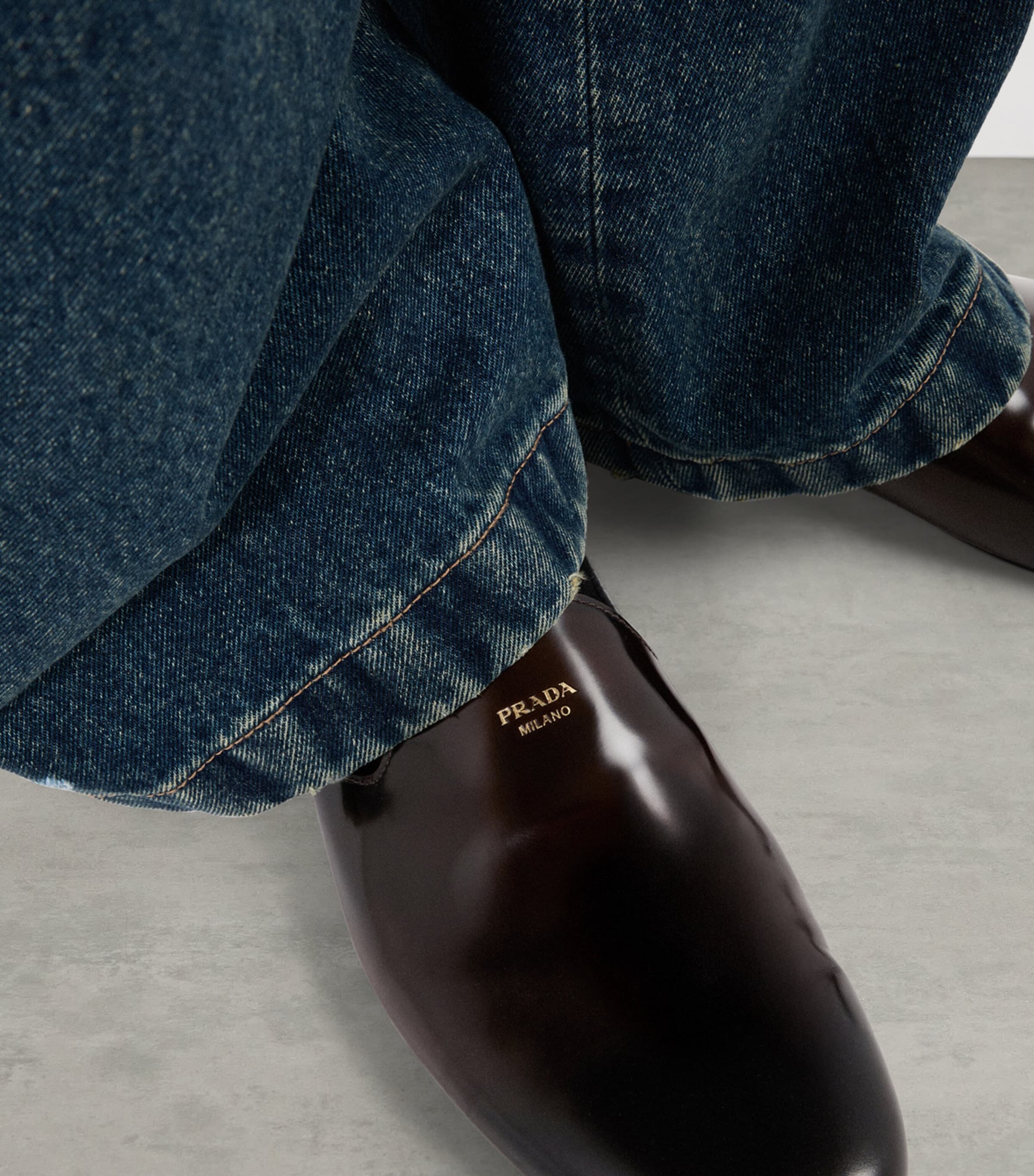 Prada Brushed Leather Mules Image 3