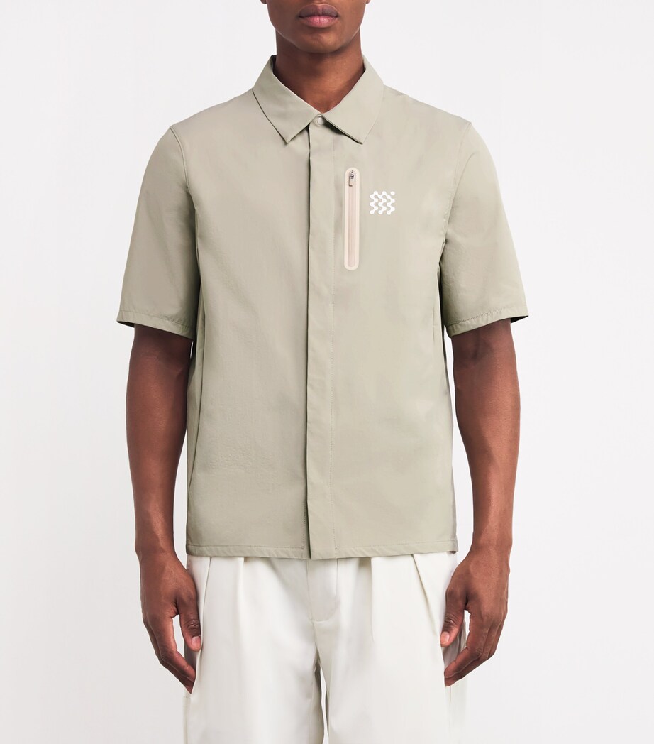 Manors Mens Water-Resistant Frontier Shirt Taupe Image 3