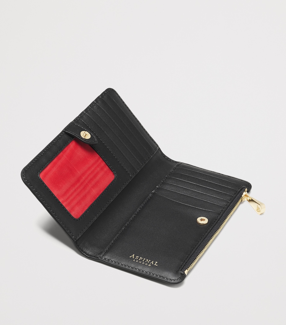 Large Leather Croc-Embossed Mayfair Purse BLACK Image 3