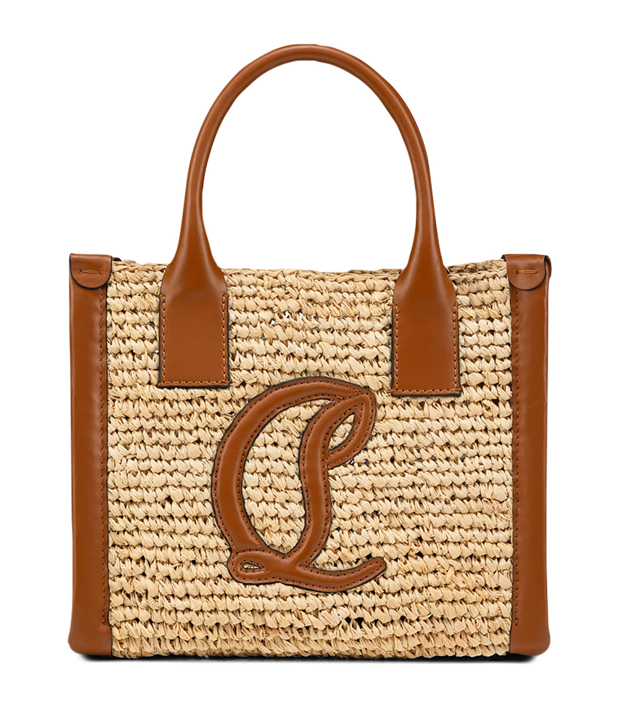 CHRISTIAN LOUBOUTIN BY MY SIDE MINI RAFFIA TOTE BAG