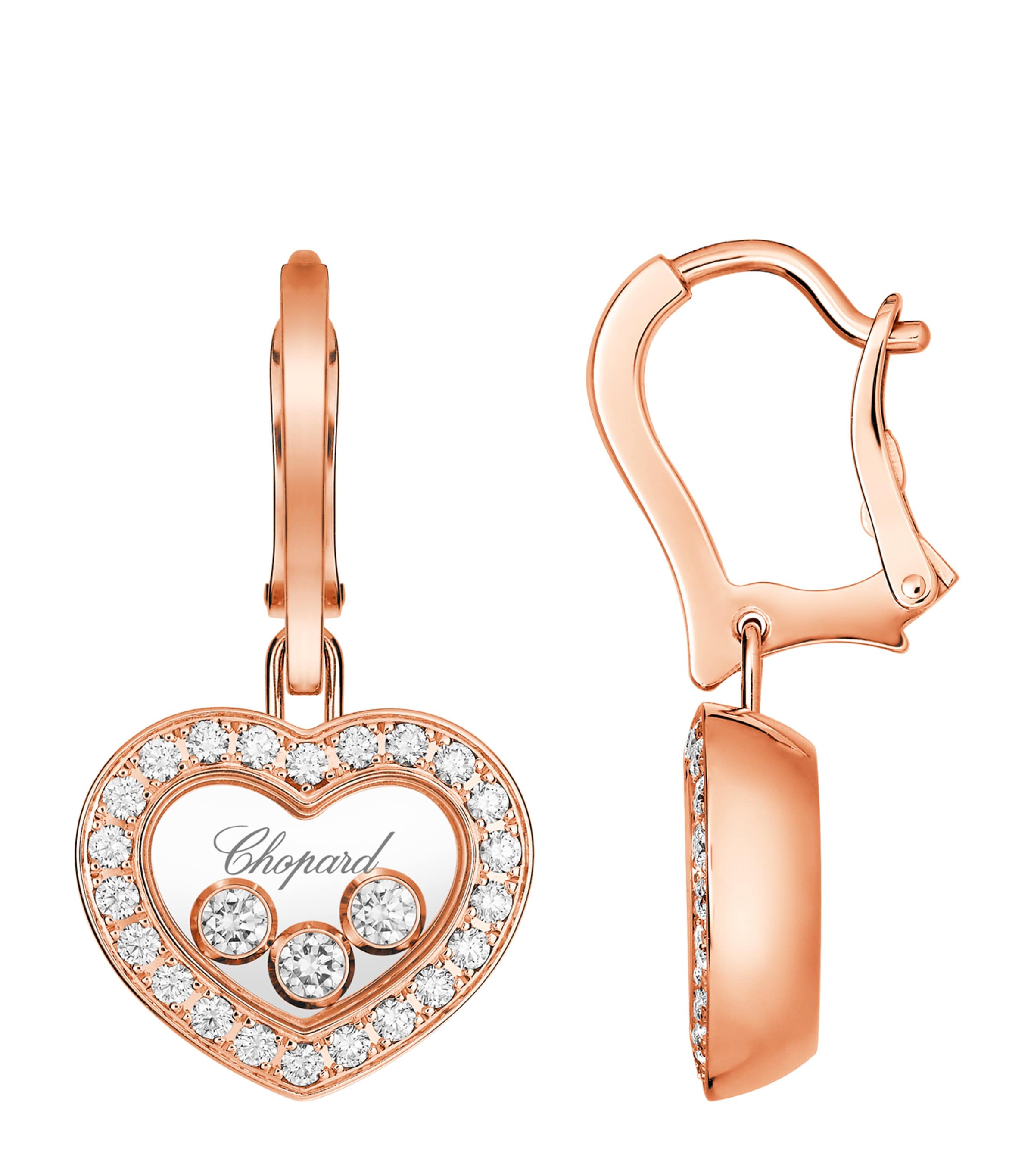Rose Gold and Diamond Happy Diamonds Earrings 18K ROSE GOLD Image 4