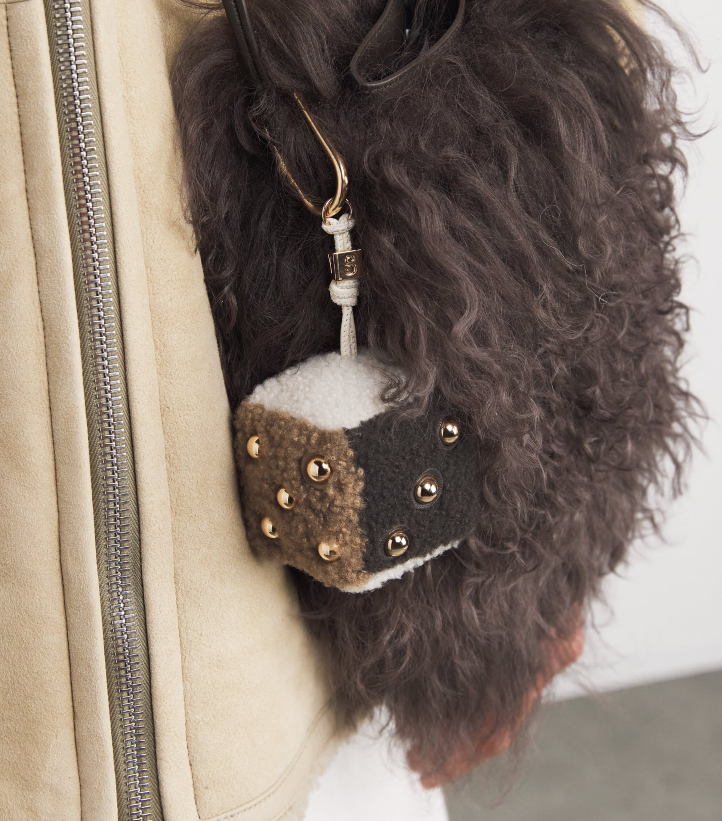 Merino Shearling Dice Keyring B3255 Image 4