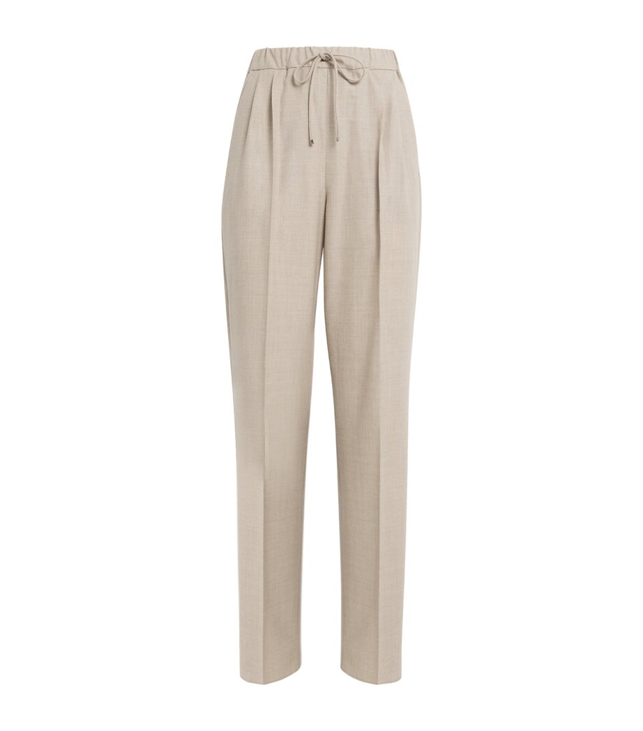 Stretch-Cashmere Drawstring Trousers SAND Image 1
