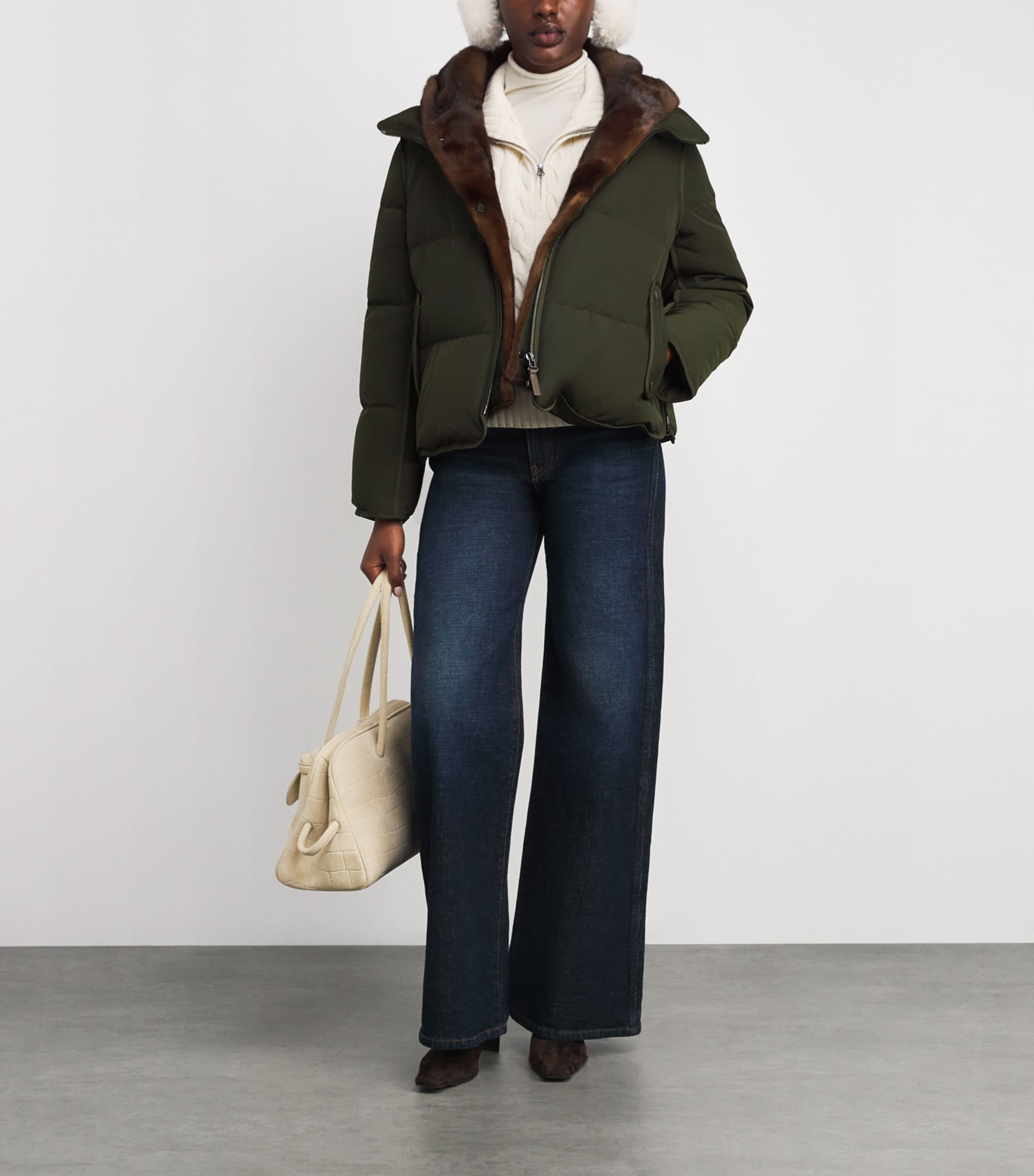 Down-Mink Technical Puffer Jacket (55cm) A0422 Image 2