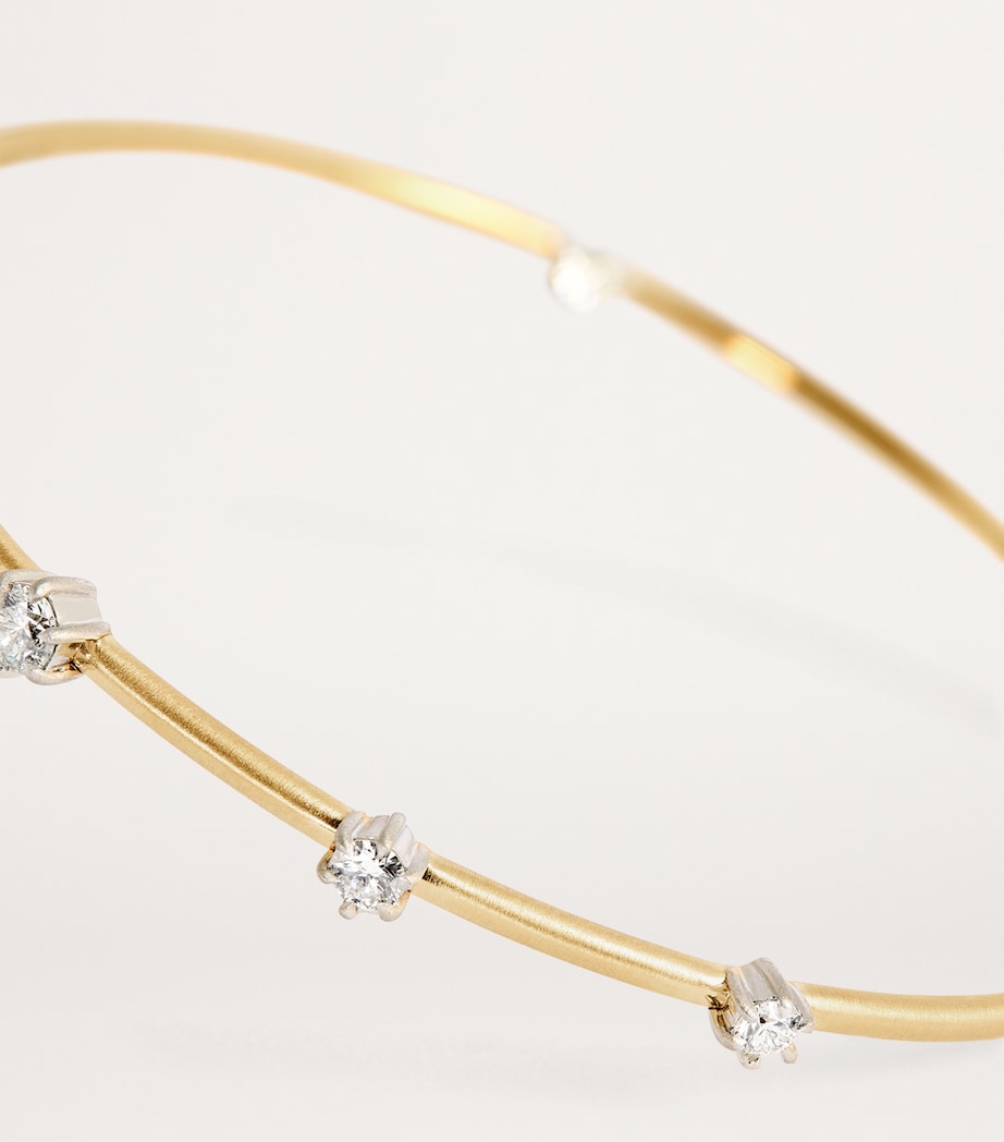 Large Yellow Gold and Diamond Penelope Plié Hoop Earrings YELLOW GOLD Image 6