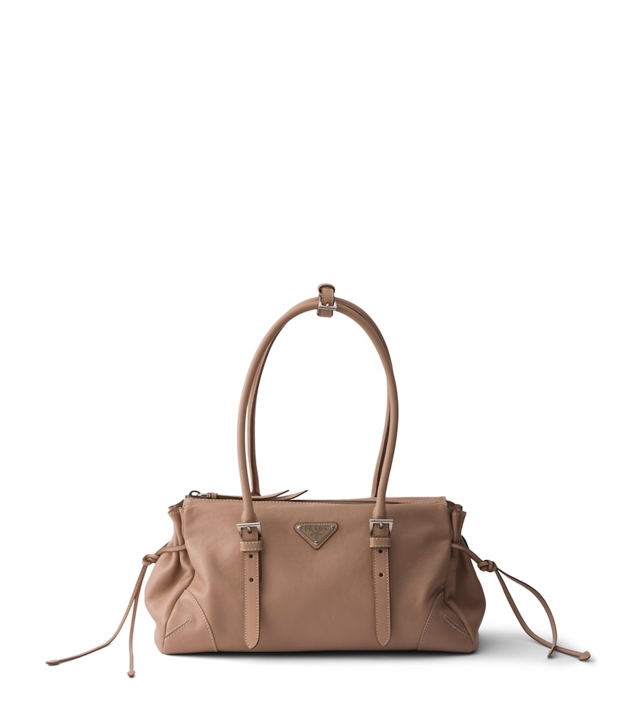 Prada Medium Leather Bonnie Top-Handle Bag Powder Image 1