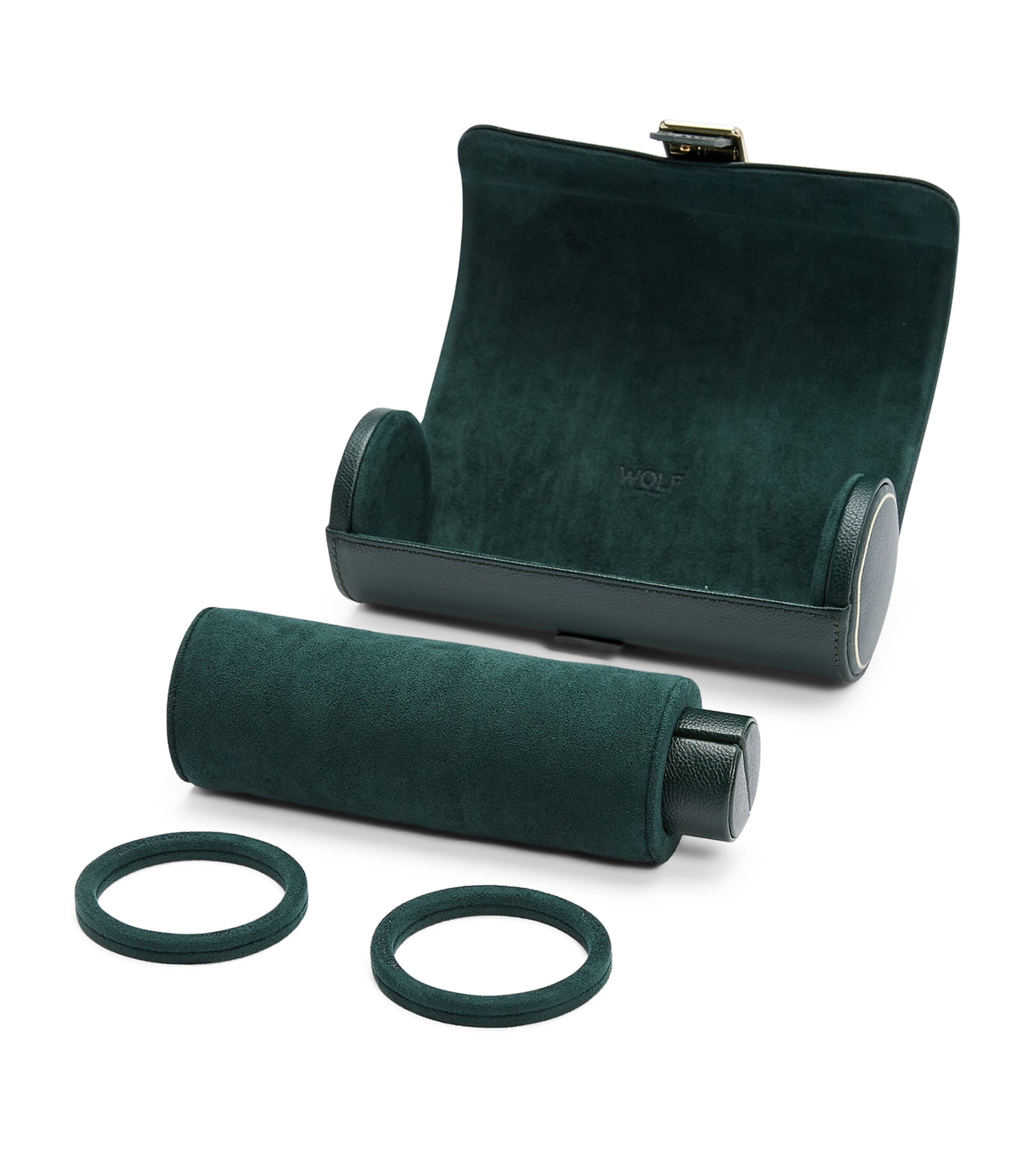 Vegan Leather Triple Watch Roll GREEN Image 2