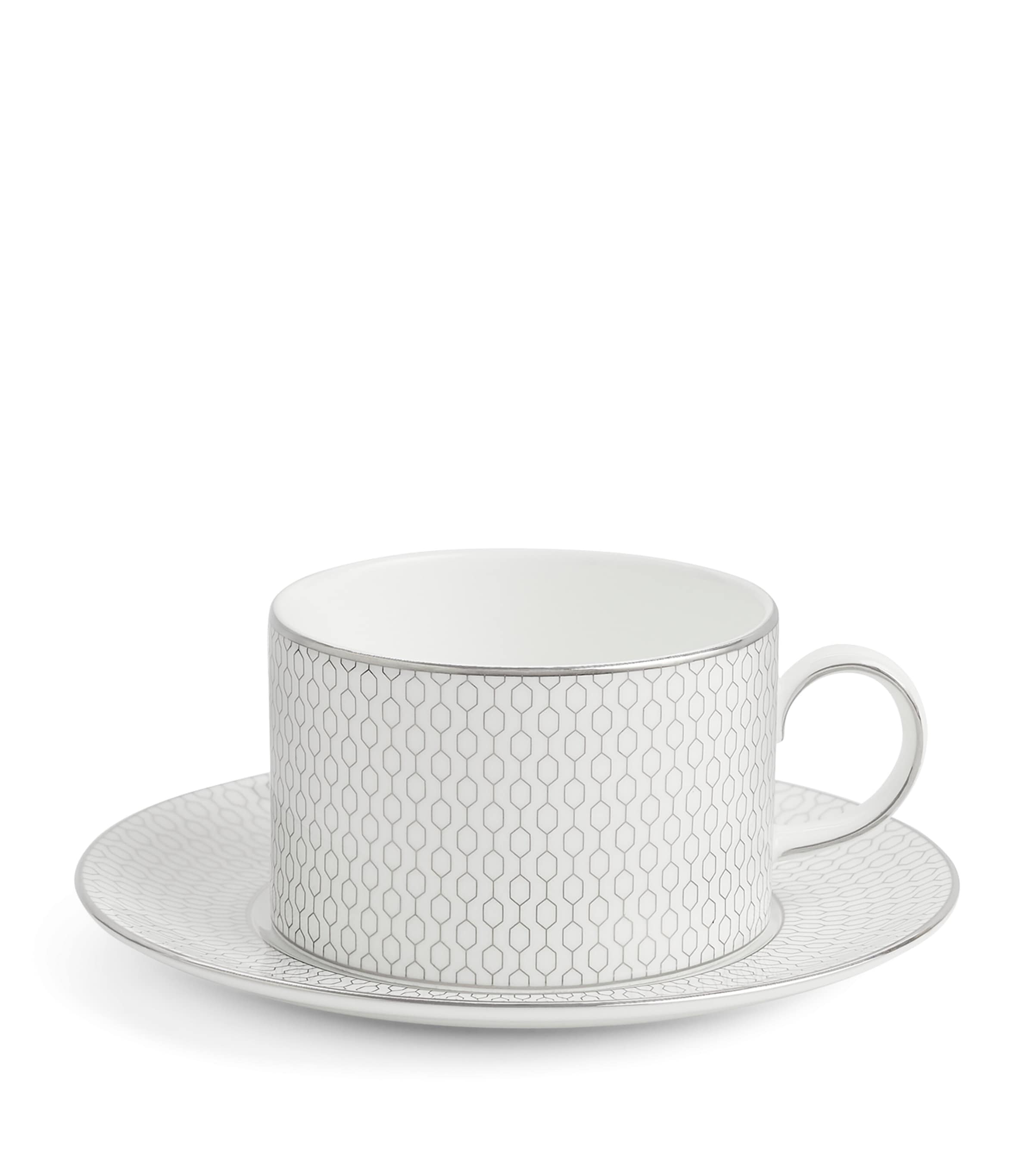 Wedgwood Gio Platinum Teacup and Saucer White Image 4