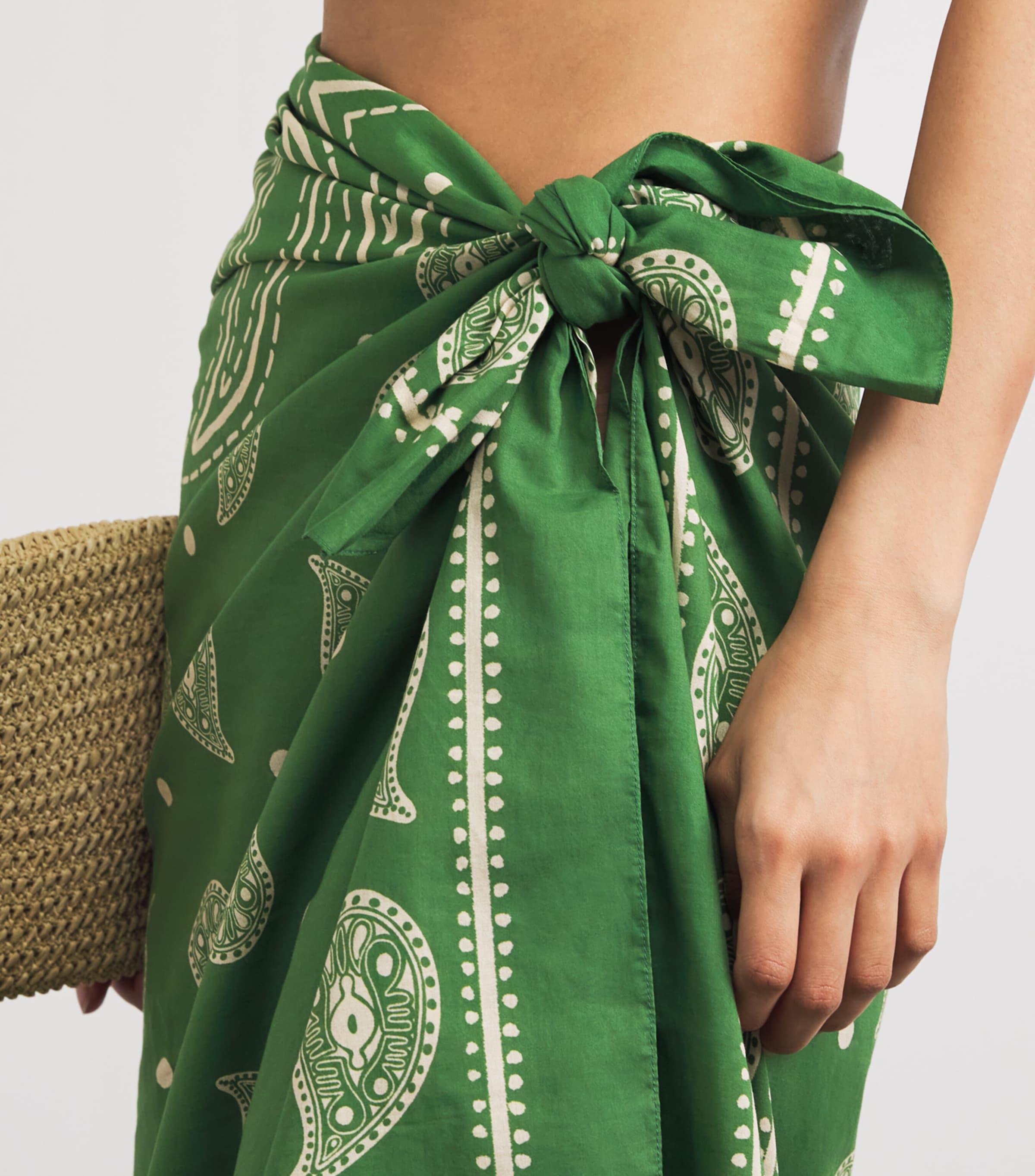 Johanna Ortiz Womens Vibrant Horizons Pareo Light Green/ecru Image 3