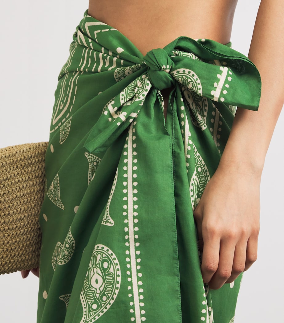Johanna Ortiz Womens Vibrant Horizons Pareo Light Green/ecru Image 3