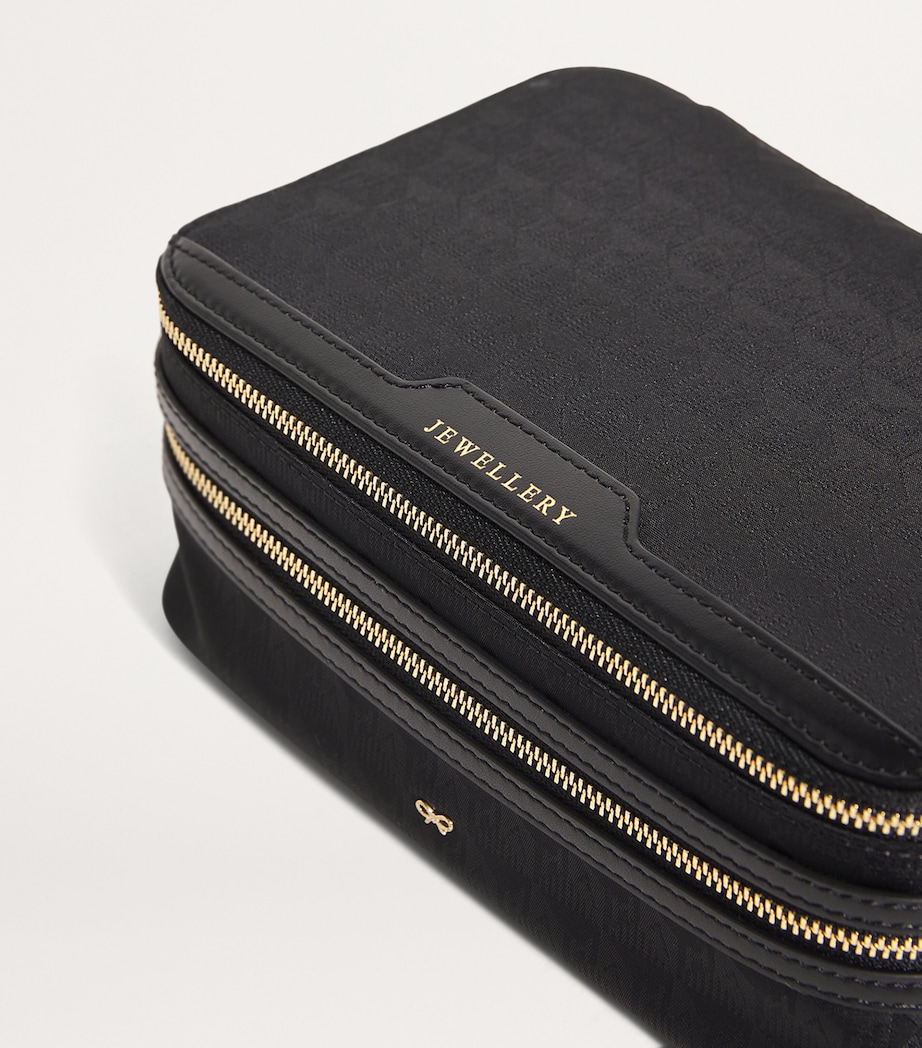 Anya Hindmarch Jacquard Jewellery Case Black Image 3
