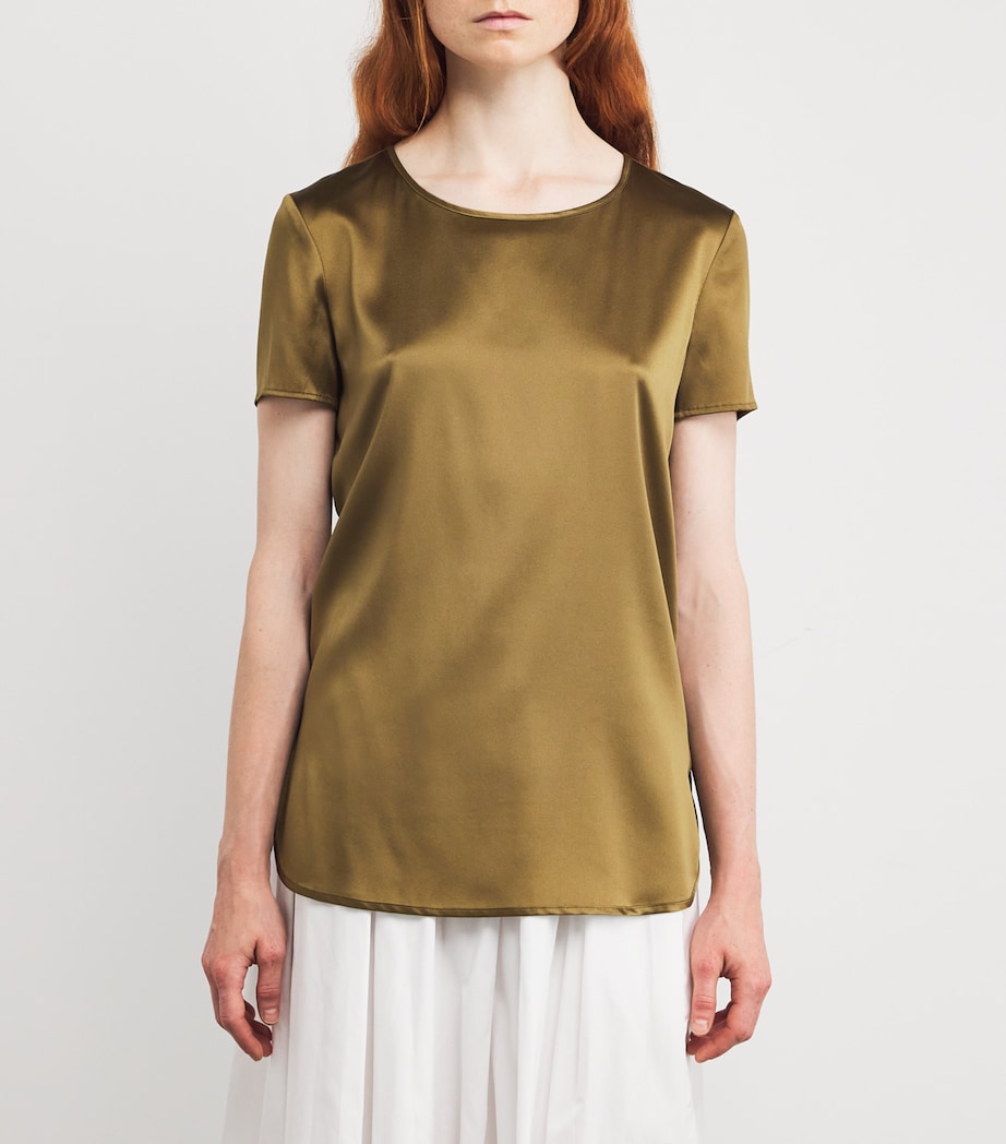 Silk T-Shirt OLIVE GREEN Image 3