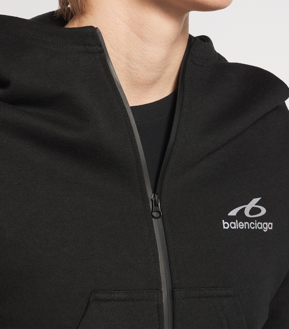 Balenciaga Womens Cropped Zip-Up Hoodie Image 6