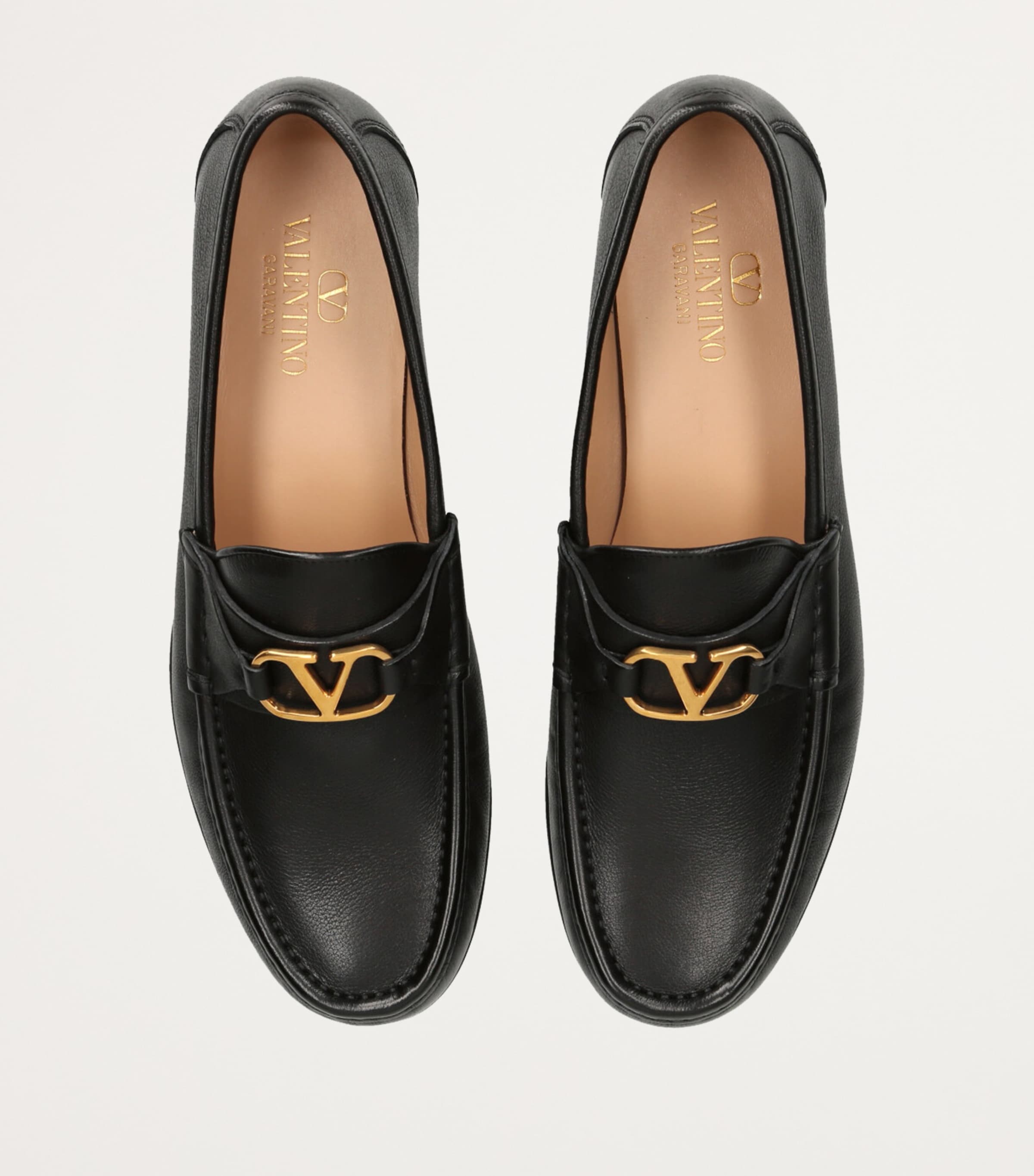 Valentino Garavani Leather VLogo Signature Loafers Black Image 4