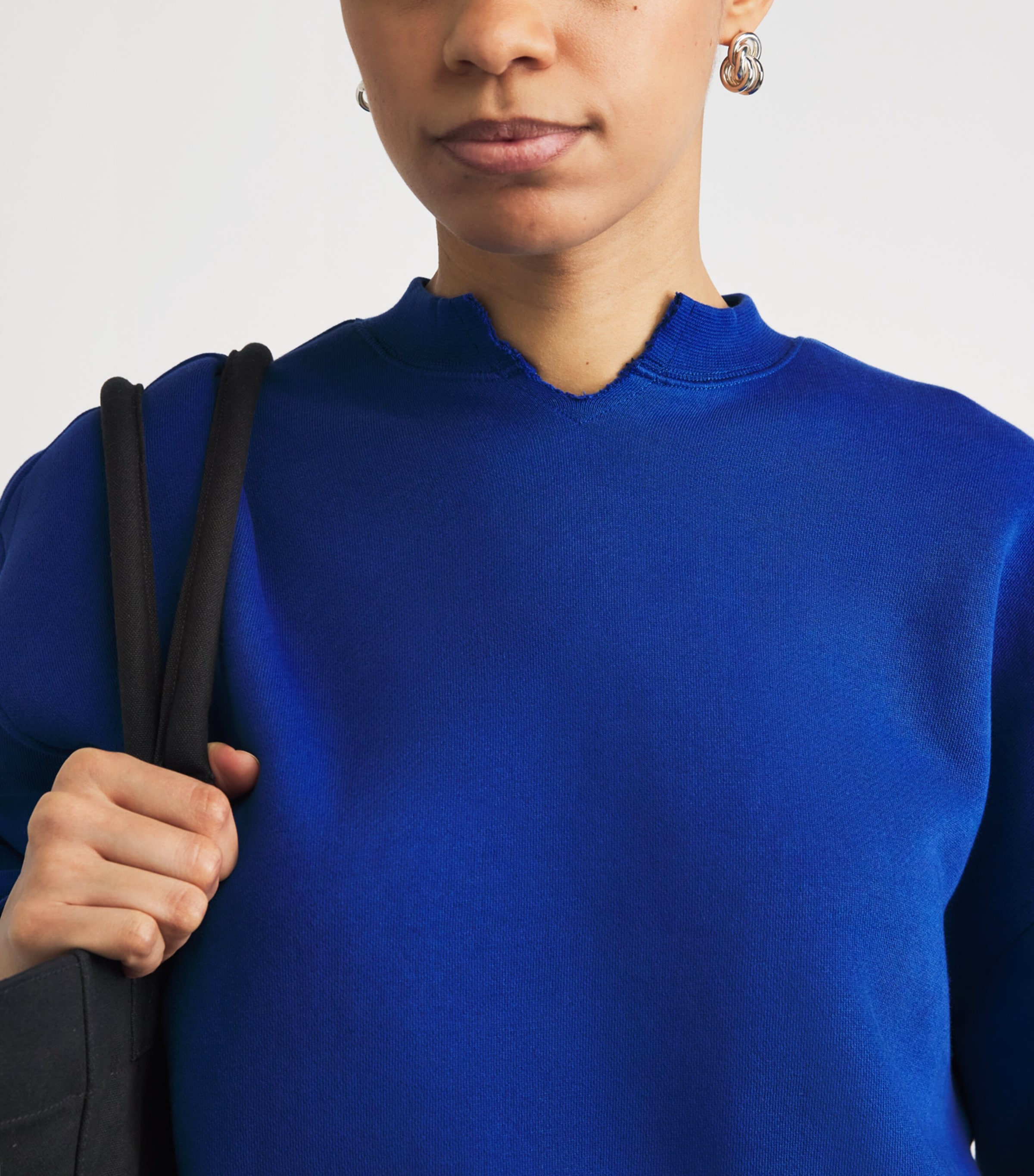 Skims Womens Cotton Fleece Oversized Sweatshirt Cobalt Image 3