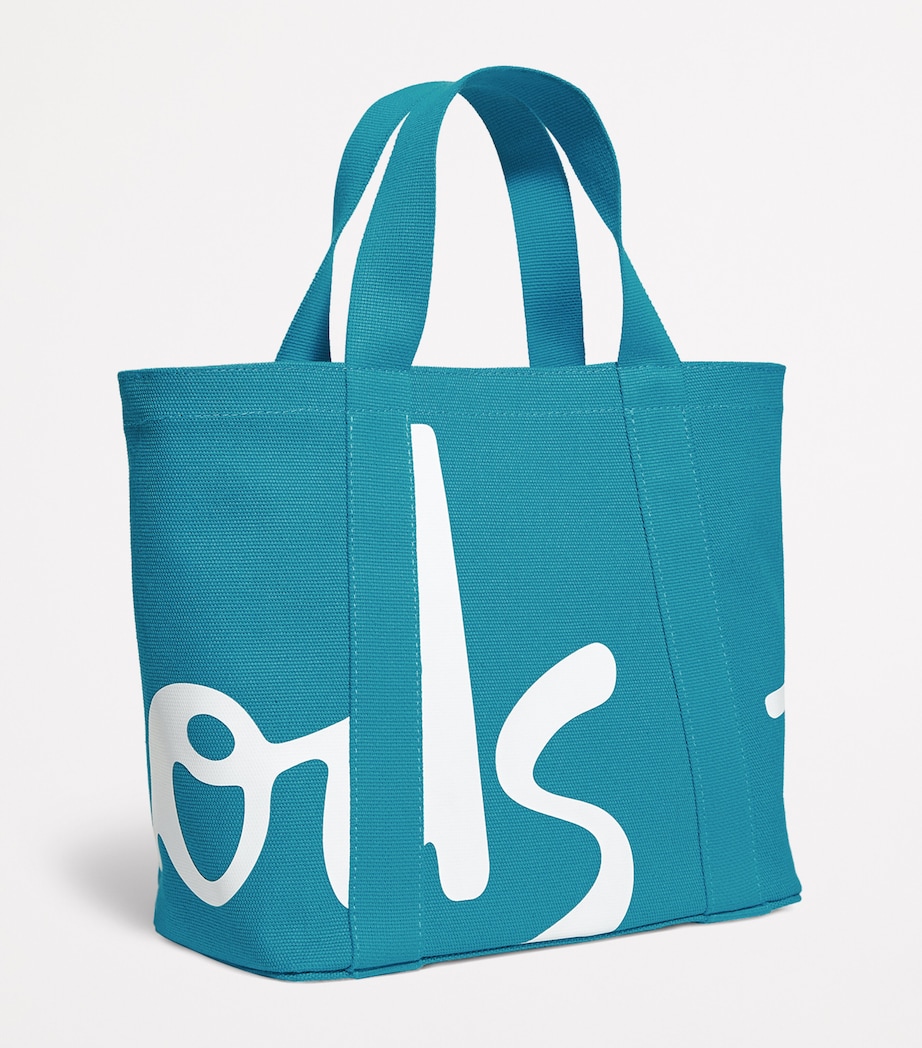 Mini Cotton Logo Tote Bag TEAL Image 3