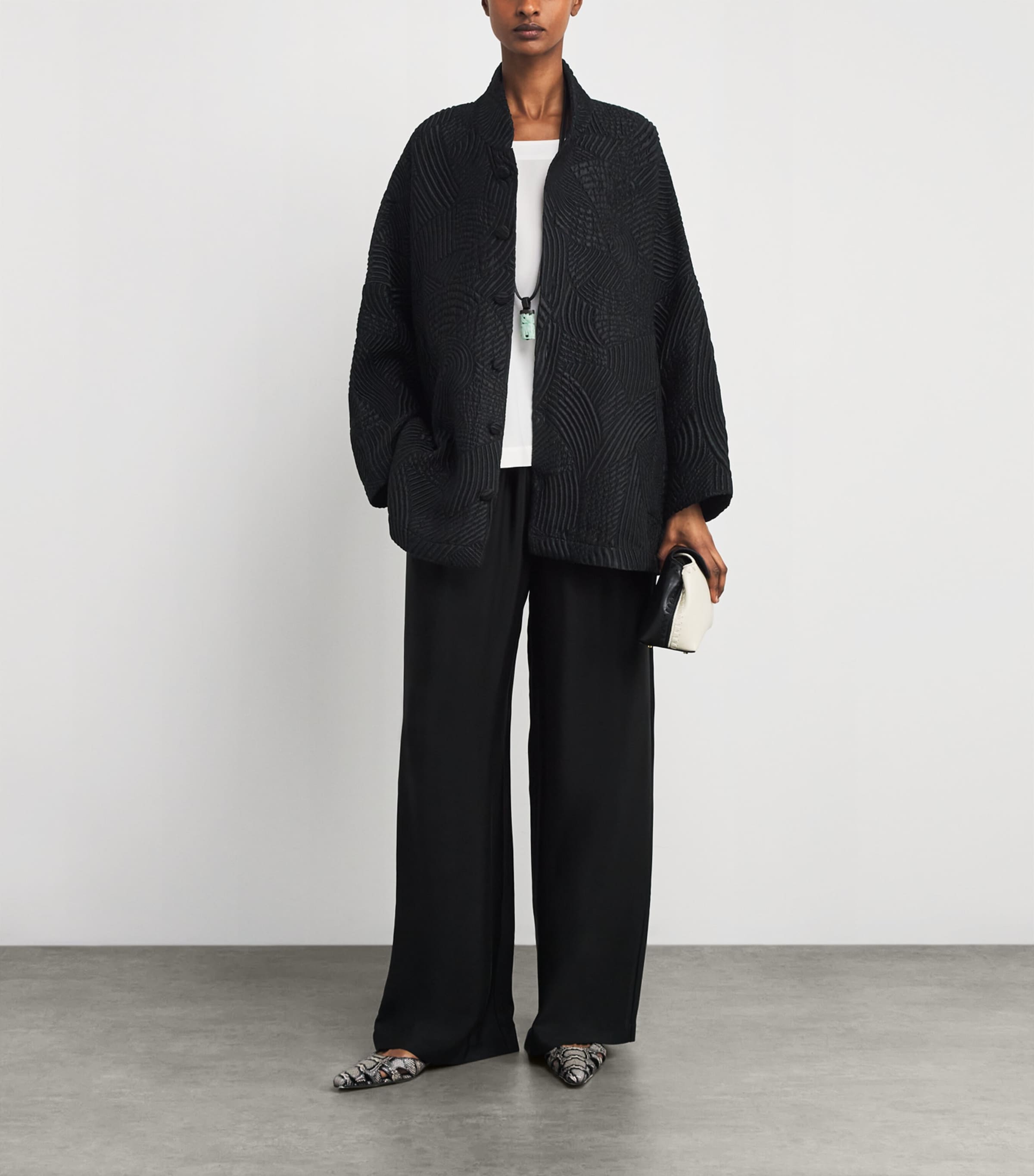 Wool-Silk-Blend Jacket BLACK Image 2