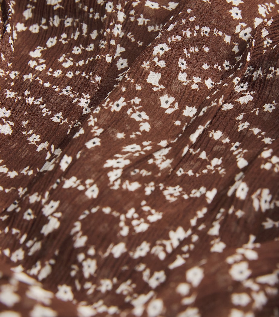 Silk-Blend Floral Amaris Blouse BRWFL Image 5