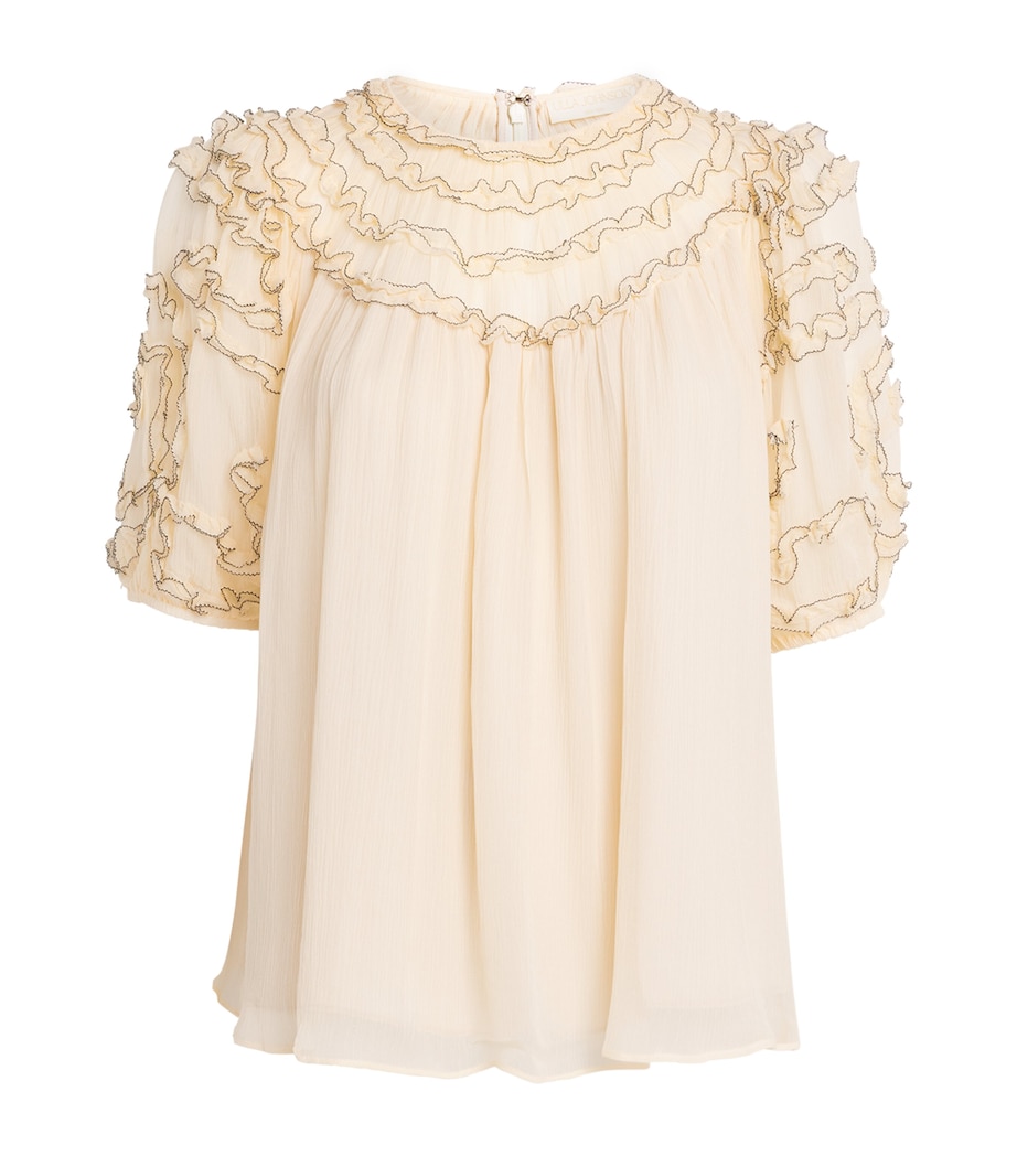 Silk Smocked Isola Blouse CHANTILLY Image 1