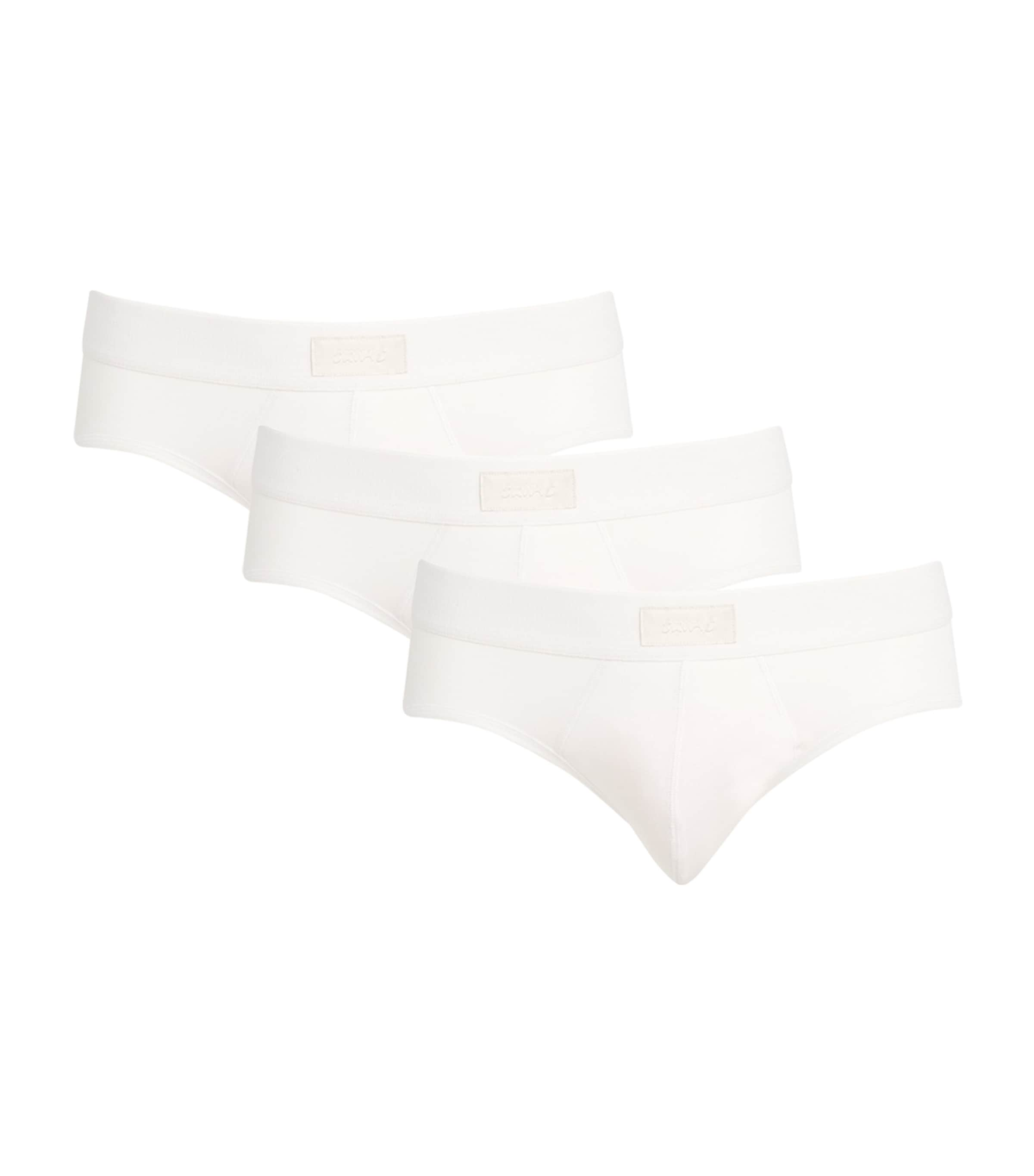 Skims Stretch-cotton Briefs In White