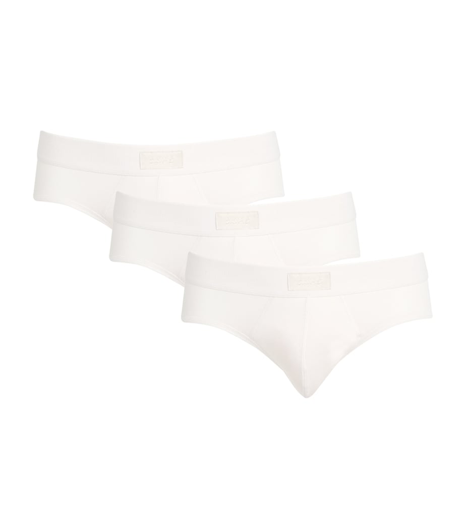 Stretch-Cotton Briefs (Pack of 3) CHALK Image 1