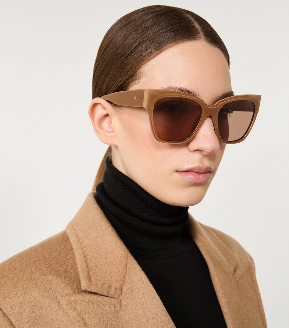 Max Mara Acetate Butterfly Sunglasses Camel Image 2