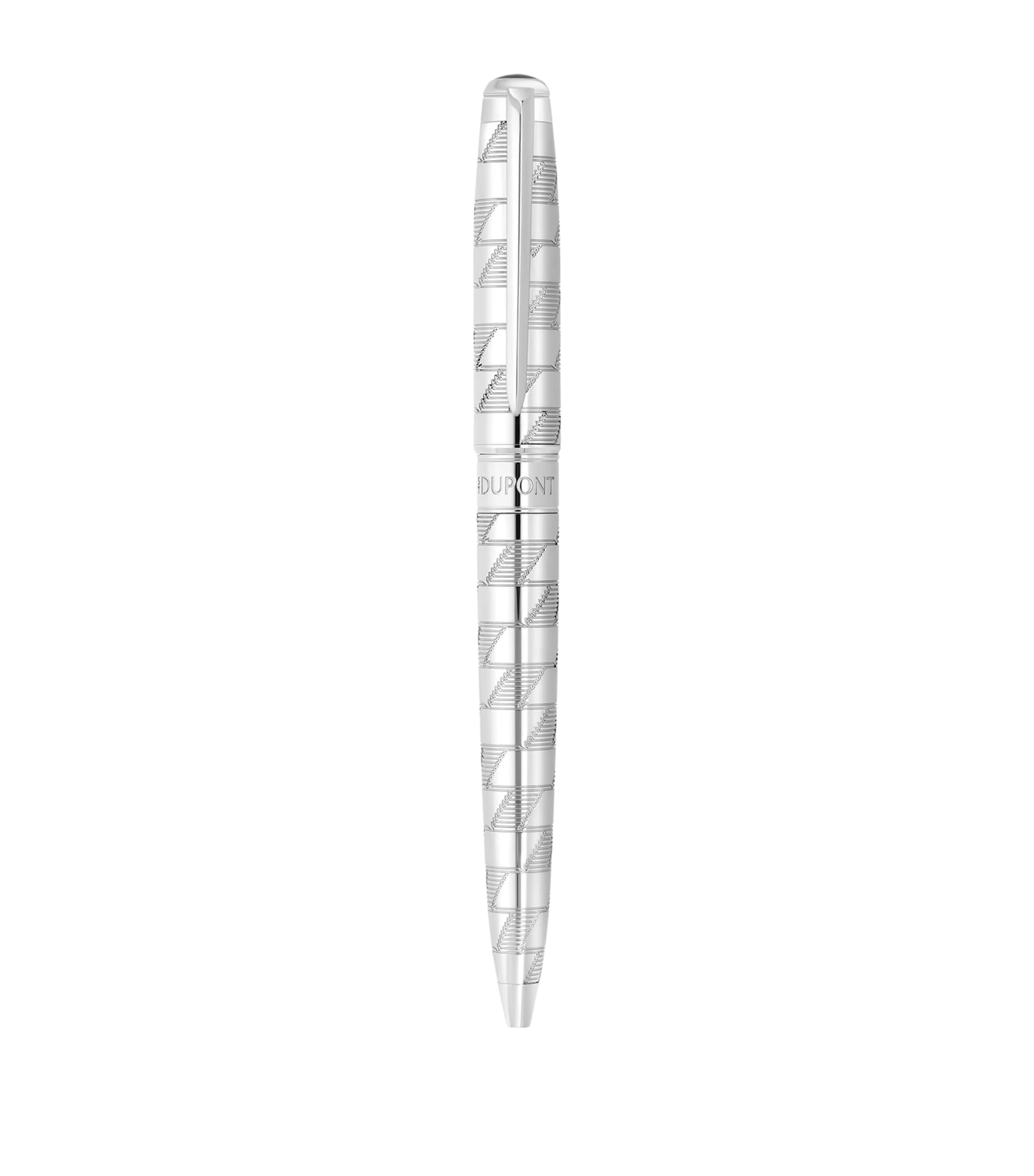 St Dupont Large Line D Eternity Monogram 1872 Ballpoint Pen In Metallic