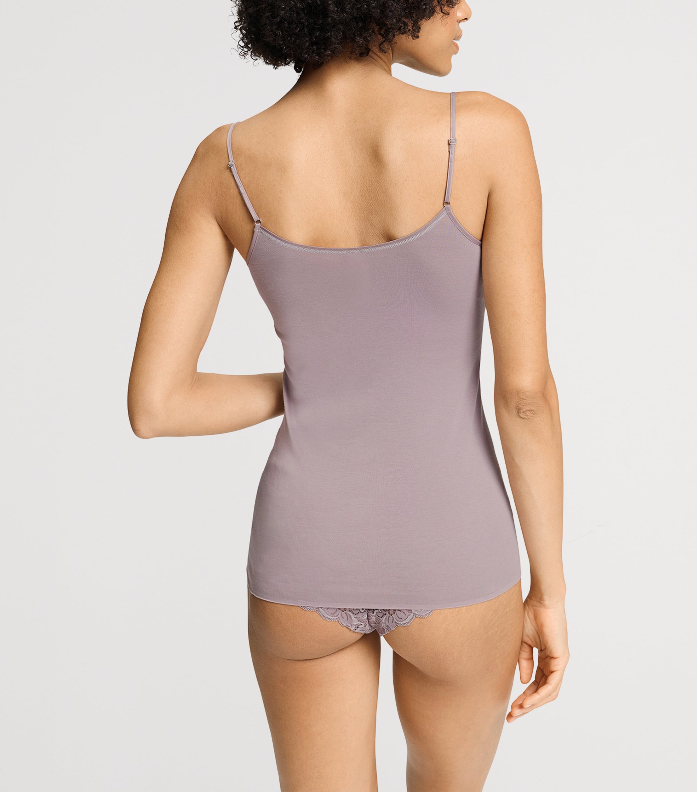 Hanro Womens Cotton Seamless Tank Top Stormy Rose Image 5